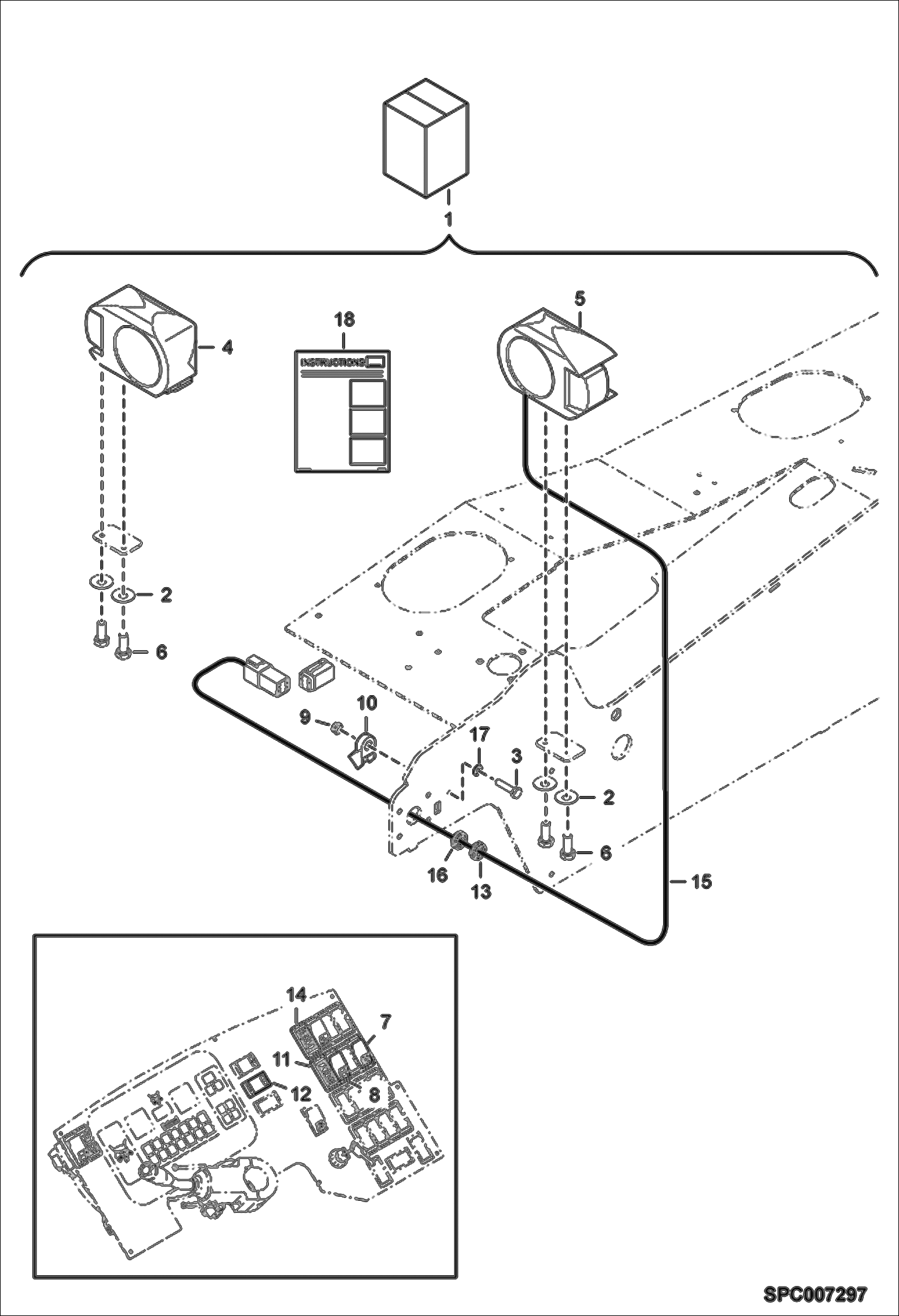 Схема запчастей Bobcat V417 - FRONT LIGHT KIT ACCESSORIES & OPTIONS