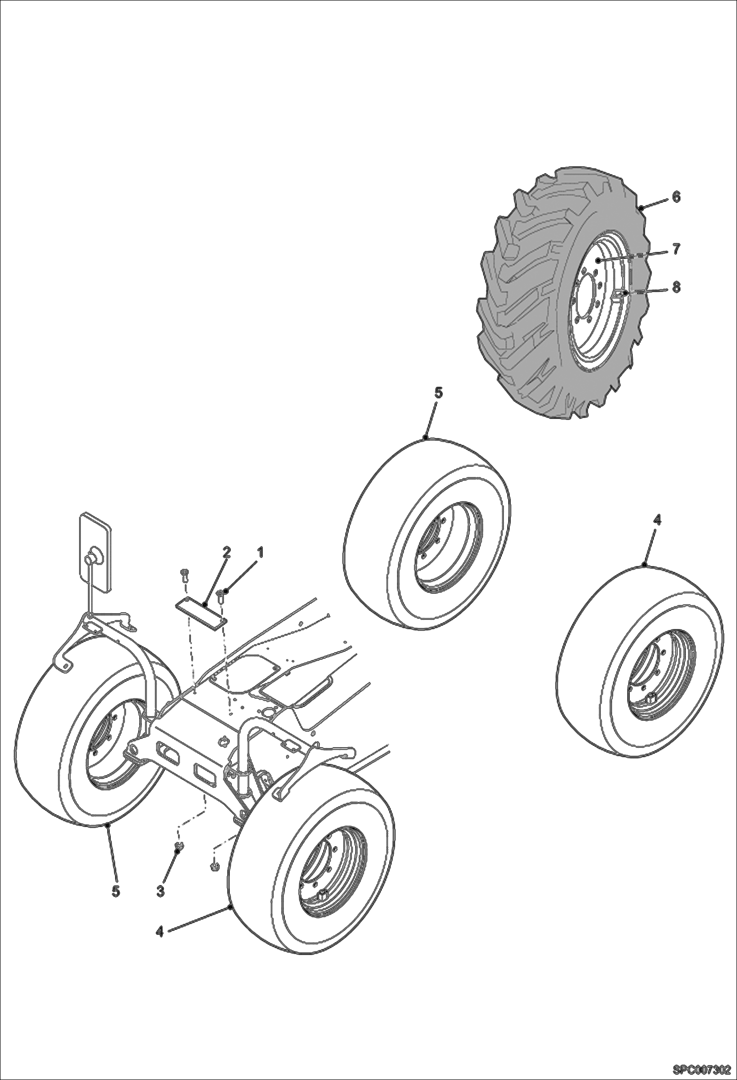 Схема запчастей Bobcat V417 - WHEELS (14 X 17.5) ACCESSORIES & OPTIONS