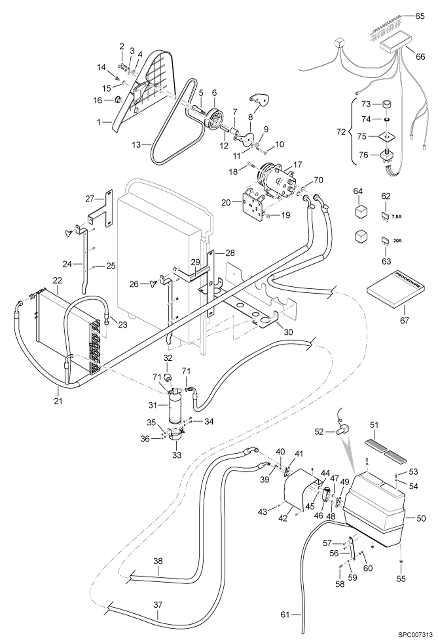 Схема запчастей Bobcat V518 - AIR CONDITIONING INSTALLATION ACCESSORIES & OPTIONS