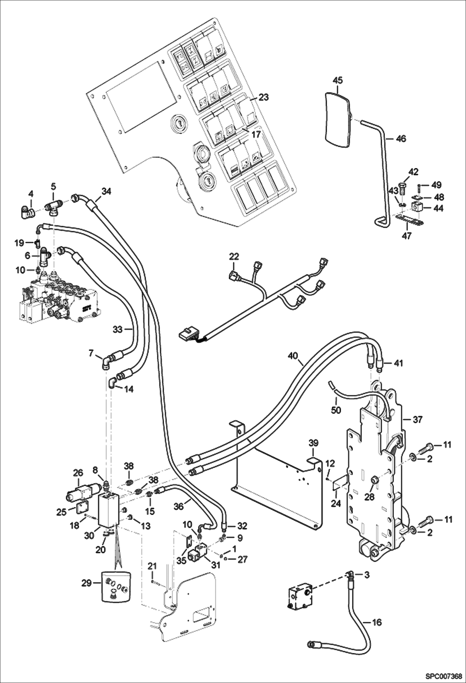 Схема запчастей Bobcat T35100SL - REAR HYDRAULIC HOOK INSTALLATION ACCESSORIES & OPTIONS