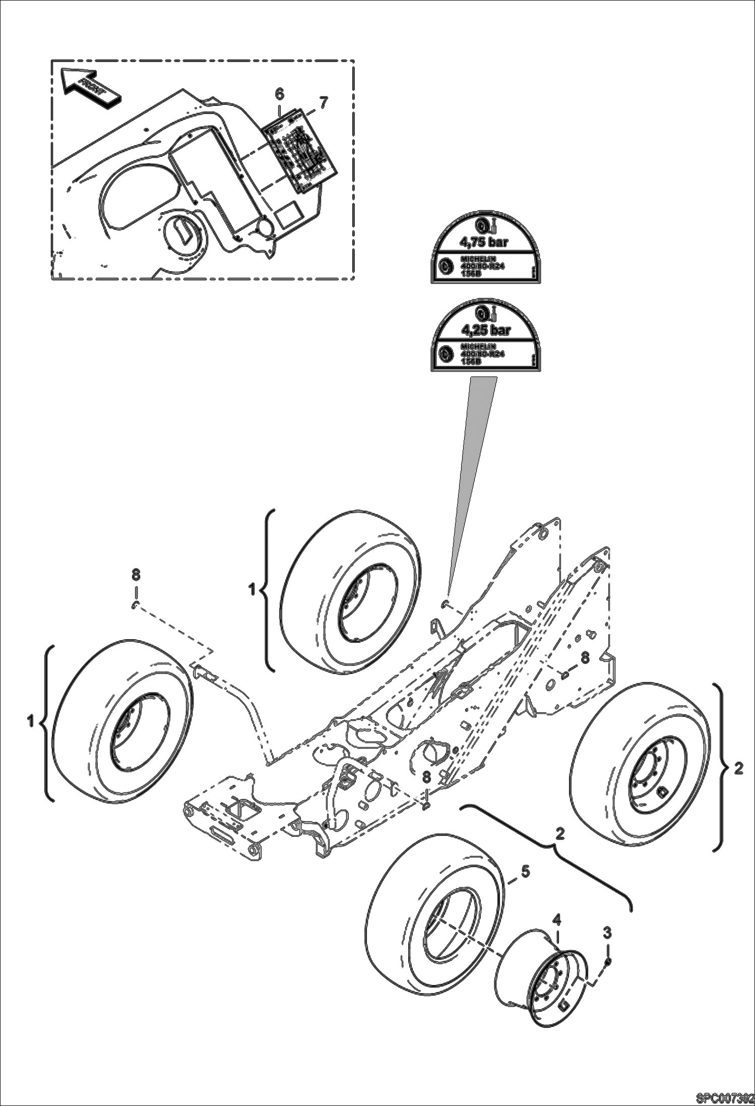 Схема запчастей Bobcat T40140 - WHEELS ACCESSORIES & OPTIONS