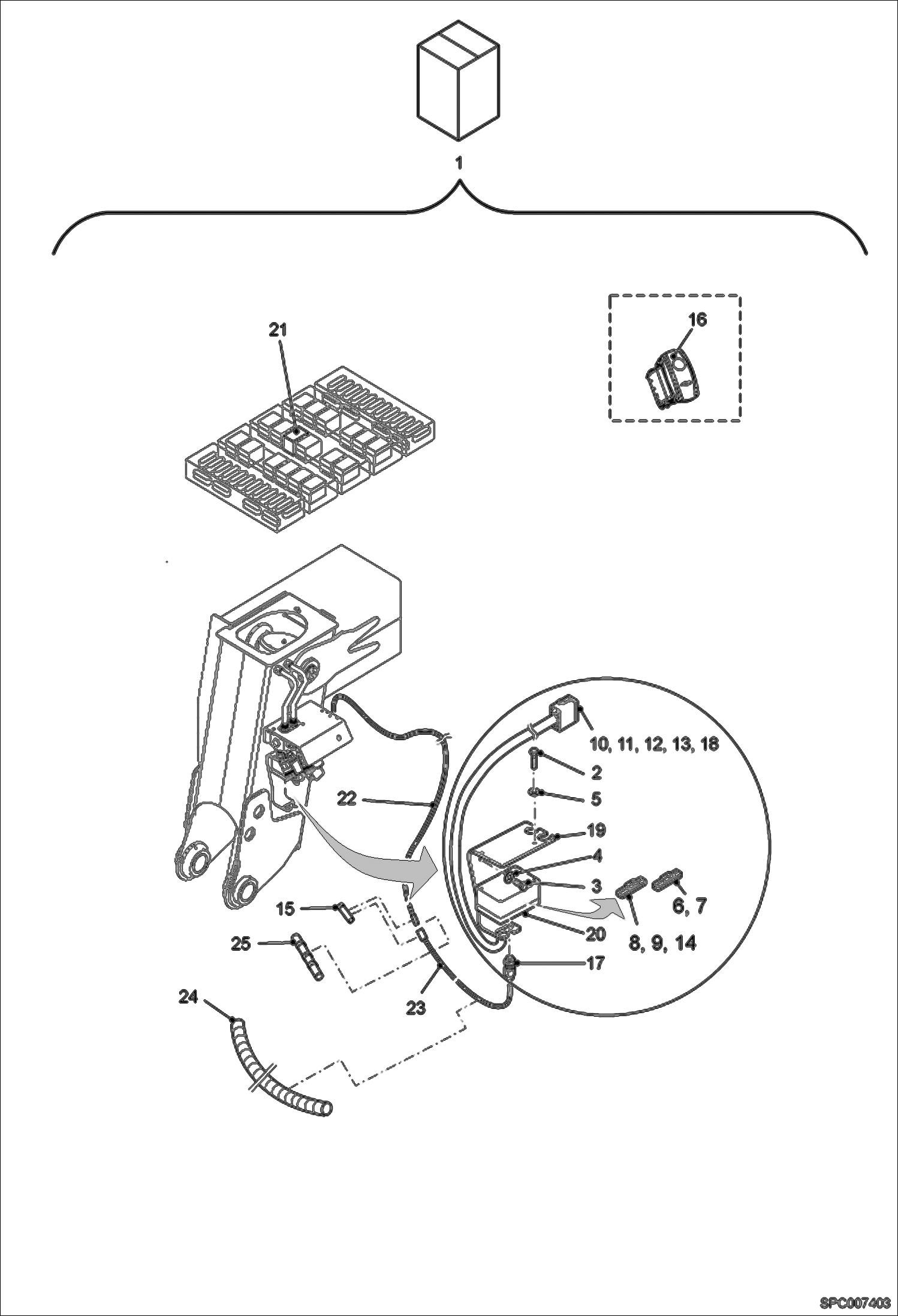 Схема запчастей Bobcat T35120L - ELECTRICAL BOOM KIT ACCESSORIES & OPTIONS