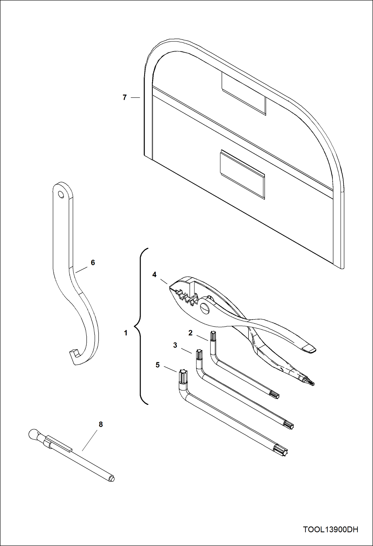 Схема запчастей Bobcat 3600 - TOOL KIT MAINTENANCE ITEMS