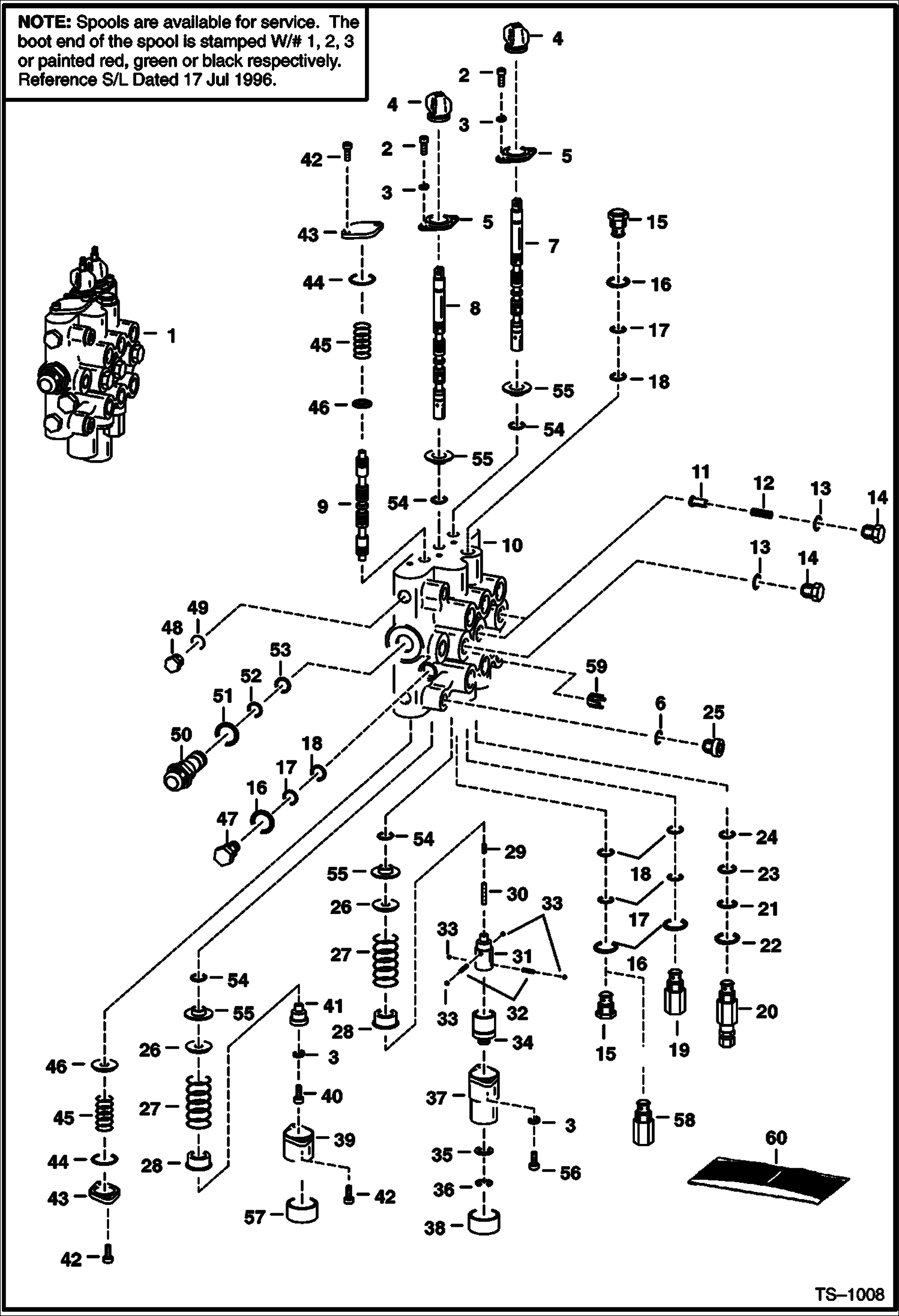Схема запчастей Bobcat 800s - HYDRAULIC CONTROL VALVE (S/Ns 5102 50691, 5084 15215, 5101 26791 & Below) HYDRAULIC SYSTEM