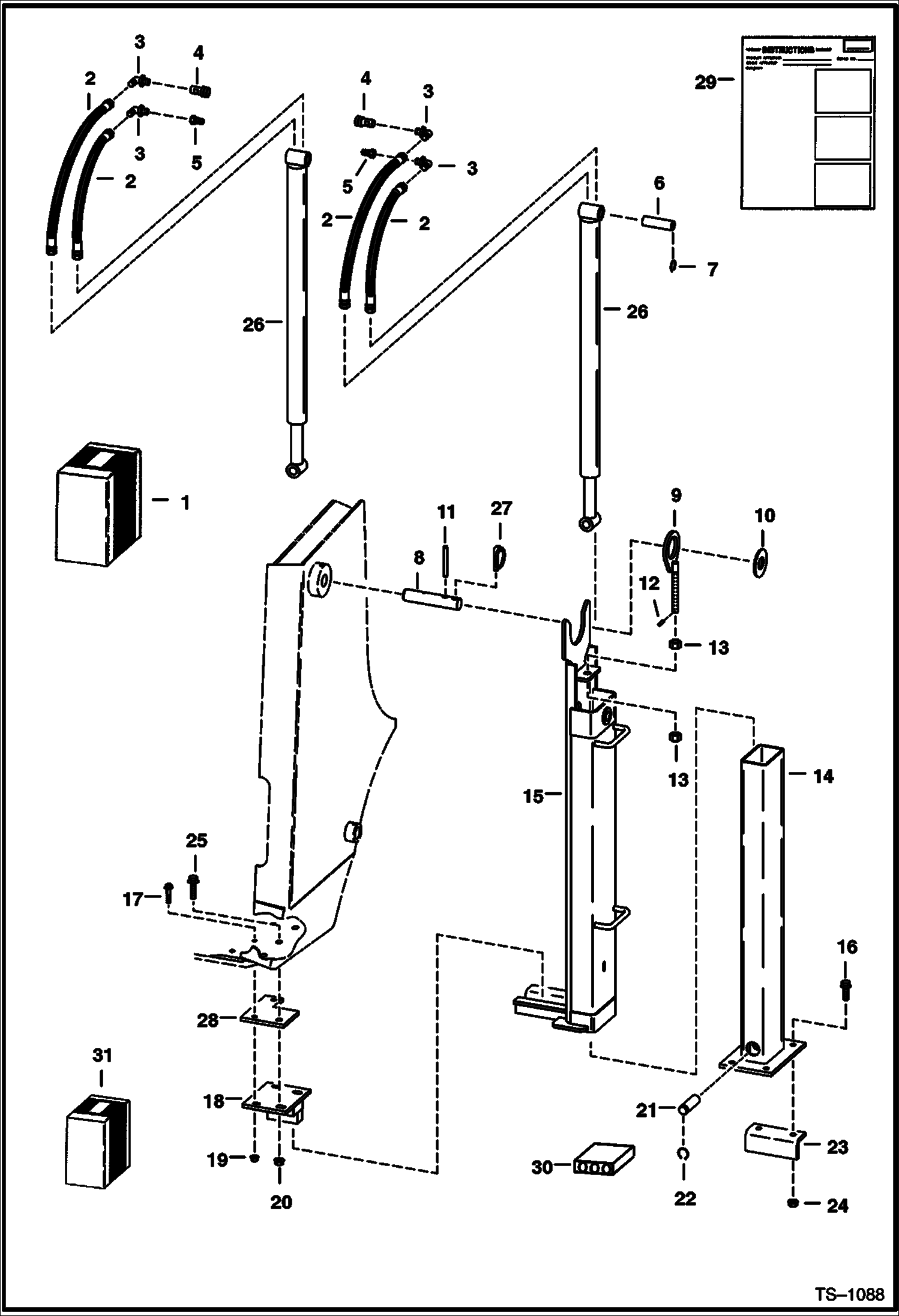 Схема запчастей Bobcat BACKHOE - BACKHOE (Rear Stabilizer) (Quick-Tach) (7753) (753L) (763) (773) REAR STABILIZERS