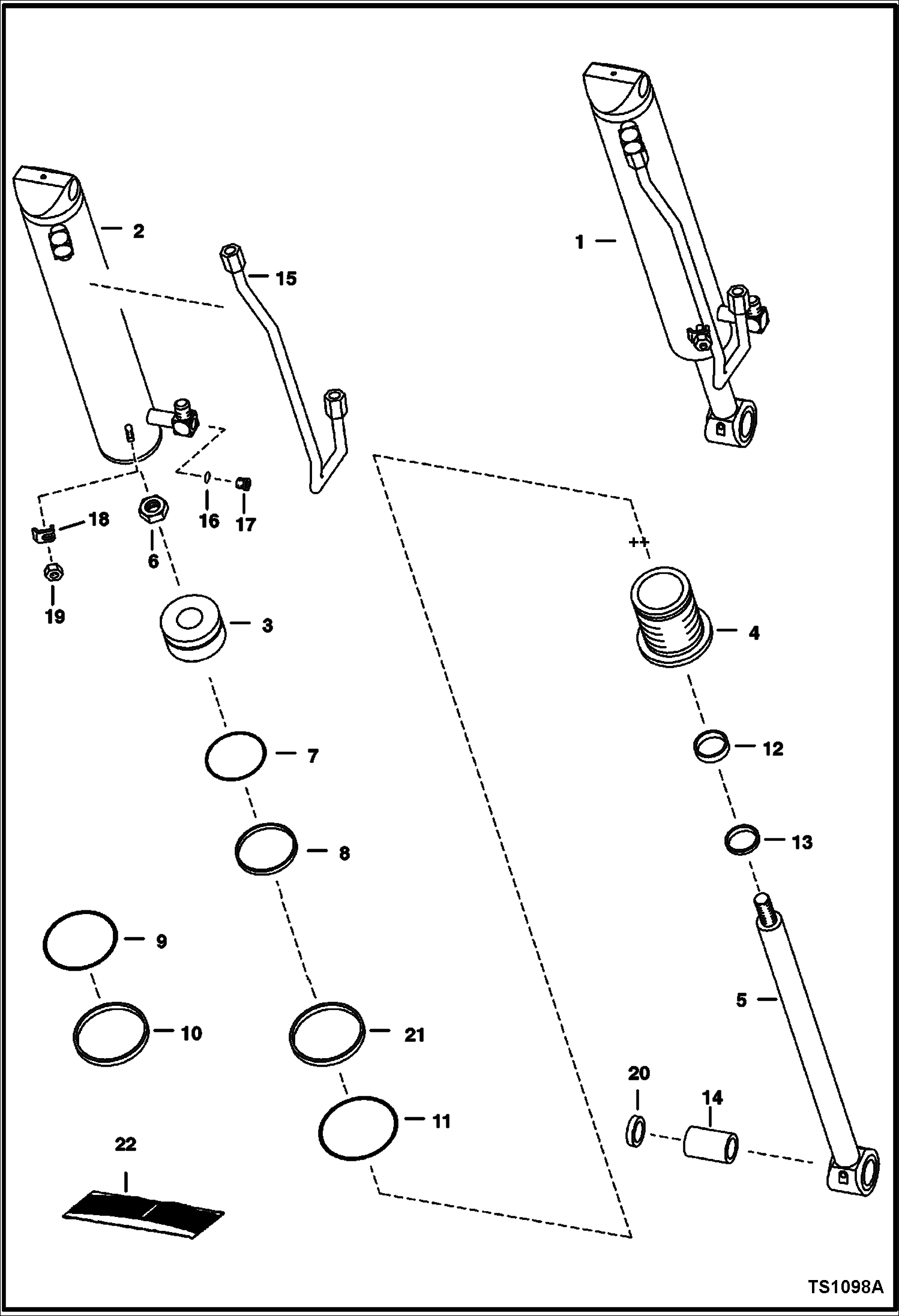Схема запчастей Bobcat 700s - TILT CYLINDER (S/N 515811001 - 29999, 516211001 - 19999) HYDRAULIC SYSTEM
