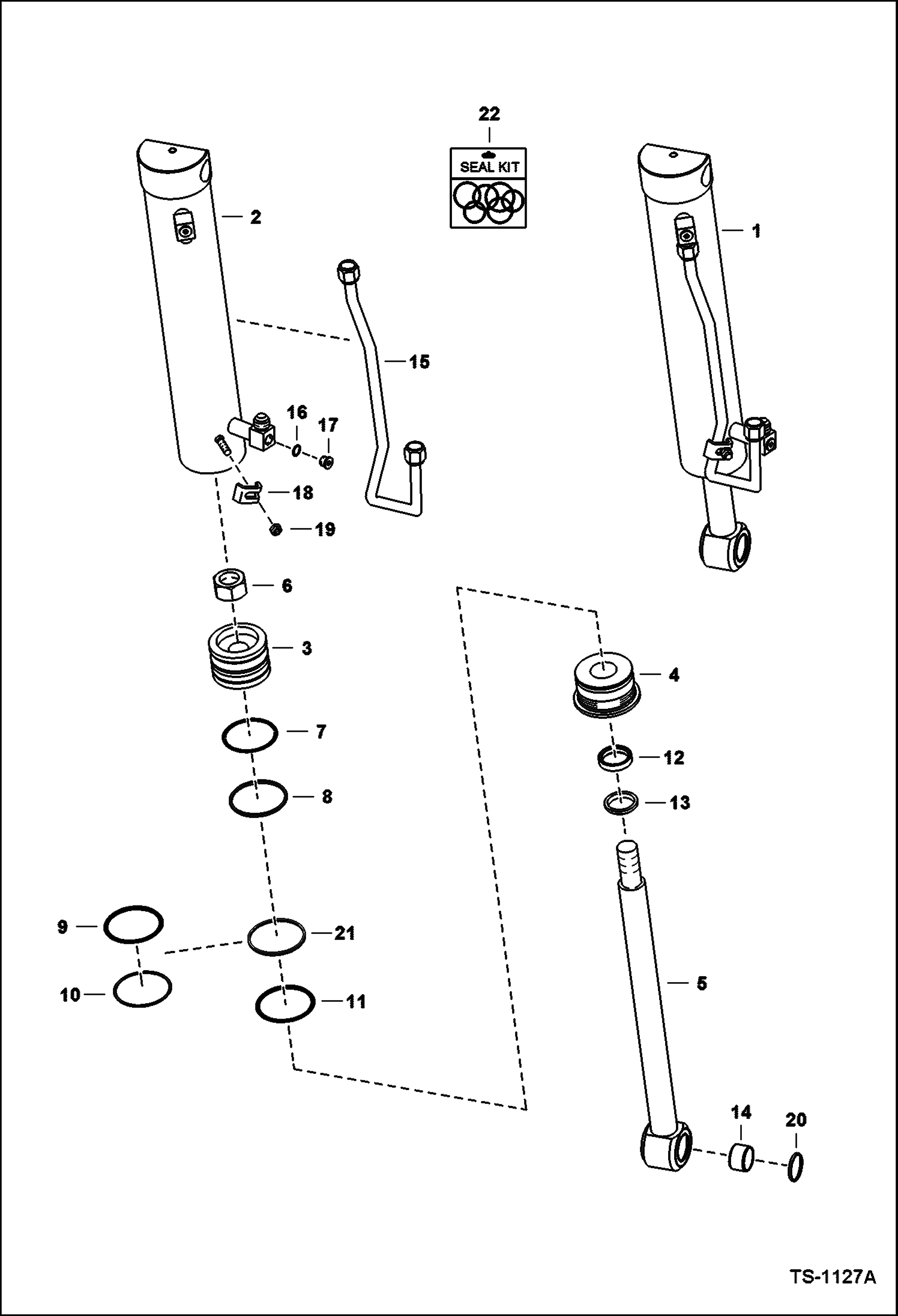 Схема запчастей Bobcat 700s - TILT CYLINDER HYDRAULIC SYSTEM