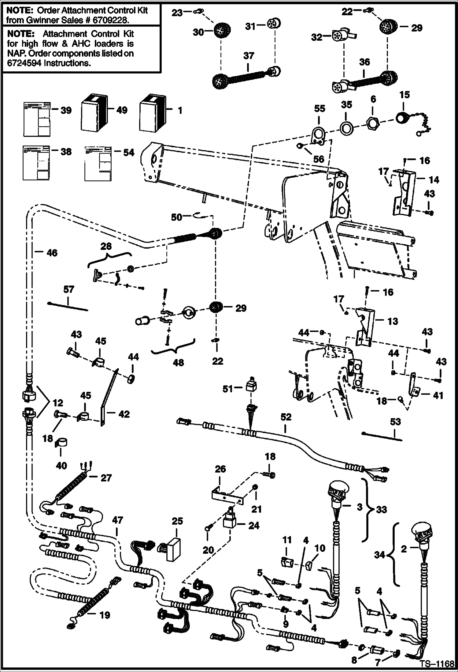 Схема запчастей Bobcat 700s - ELECTRICAL CONTROLS KIT (Attachments) ACCESSORIES & OPTIONS