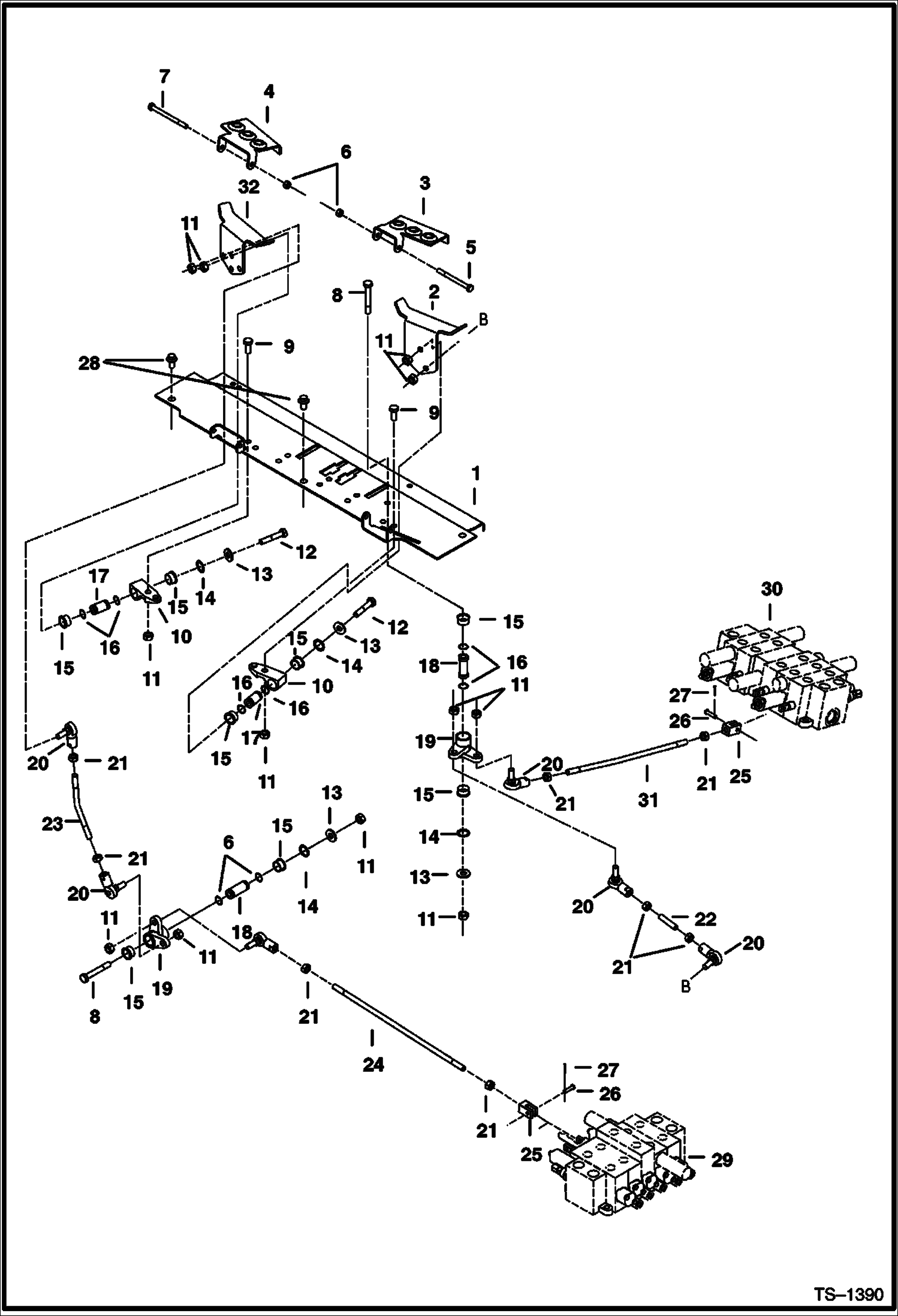 Схема запчастей Bobcat 331 - BOOM SWING & AUXILIARY CONTROLS (S/N 512913001 & Above, 517711001 & Above, and 516711001 & Above) CONTROLS