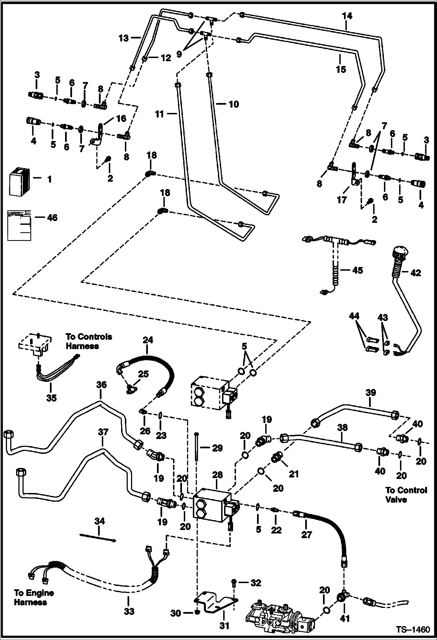 Схема запчастей Bobcat 700s - REAR AUXILIARY (W/FF Couplers) (S/N 5122 20298 & Abv, 5124 40721 & Abv, 5126 12258 & Abv) ACCESSORIES & OPTIONS