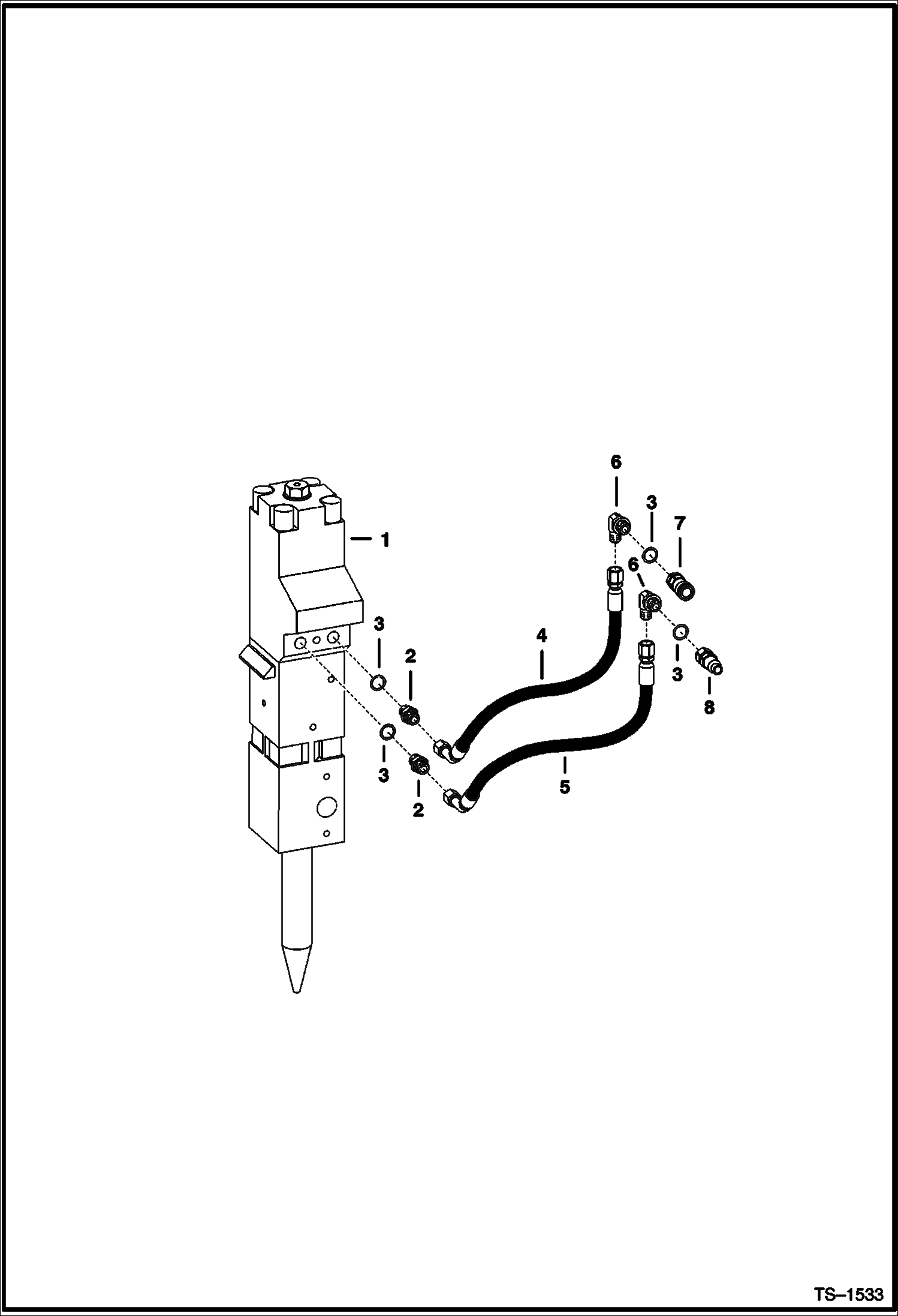Схема запчастей Bobcat BREAKERS - BREAKER (Hydraulic Breaker Hoses) (6560) (Use on 963) Loader