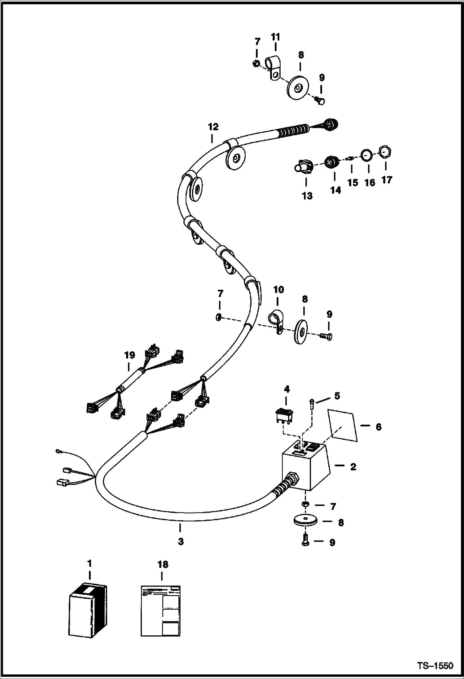 Схема запчастей Bobcat ATTACHMENT CONTROL KITS - ATTACHMENT RENTAL/DEMO KIT Loader