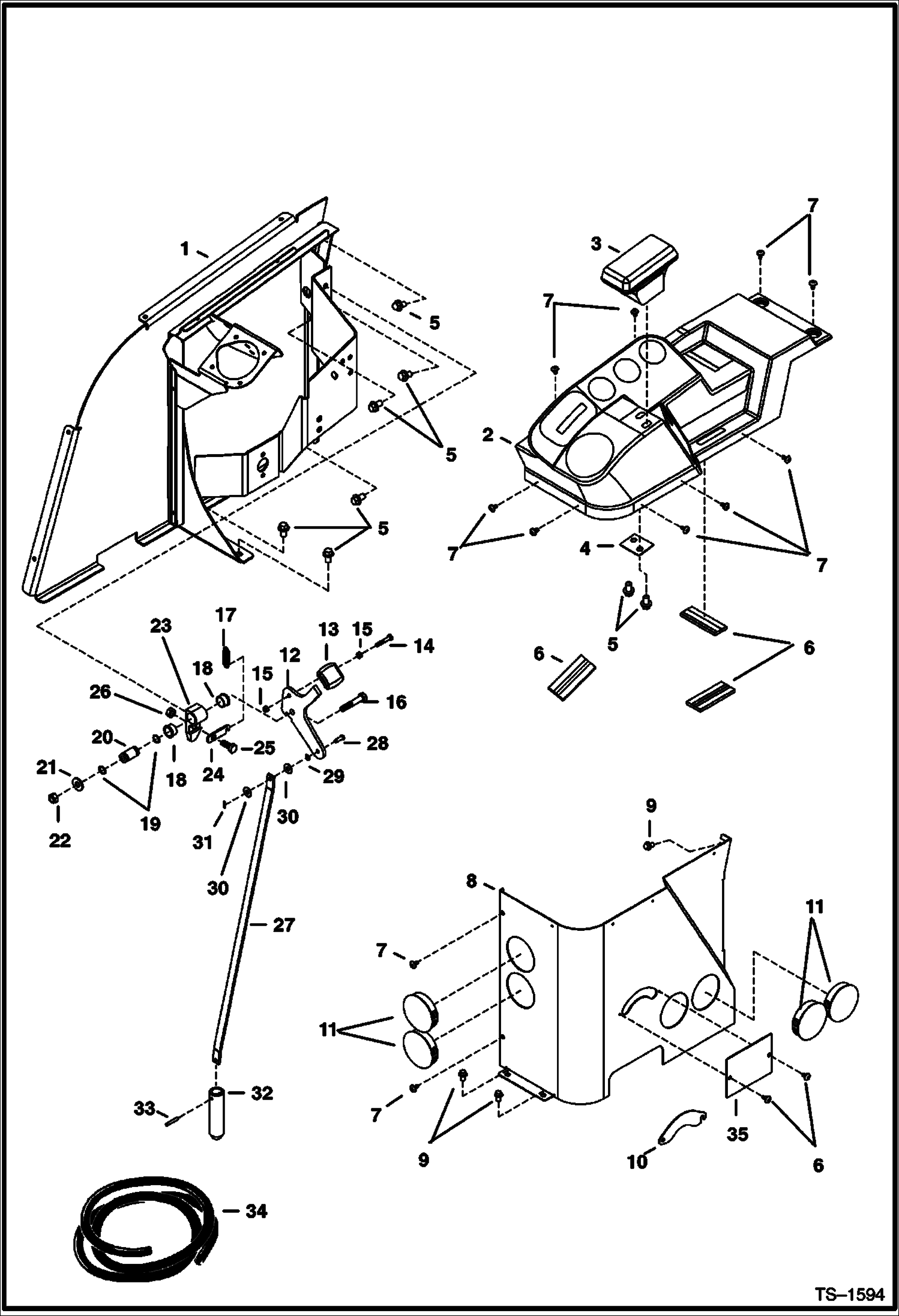 Схема запчастей Bobcat 328 - R.H. CONTROL CONSOLE (S/N 514014900 & Above and 516611001 & Above) CONTROLS