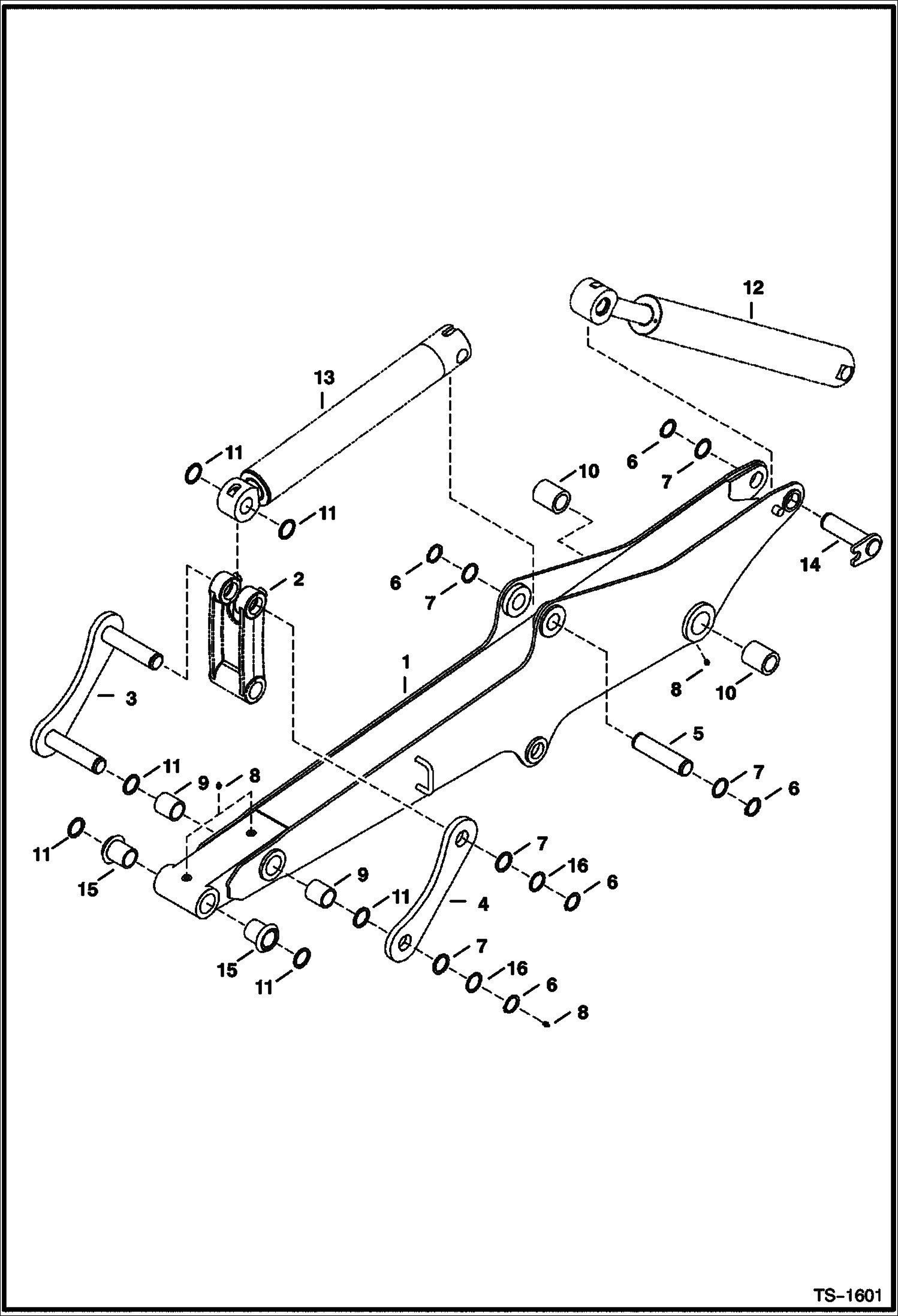 Схема запчастей Bobcat 341 - ARM WORK EQUIPMENT