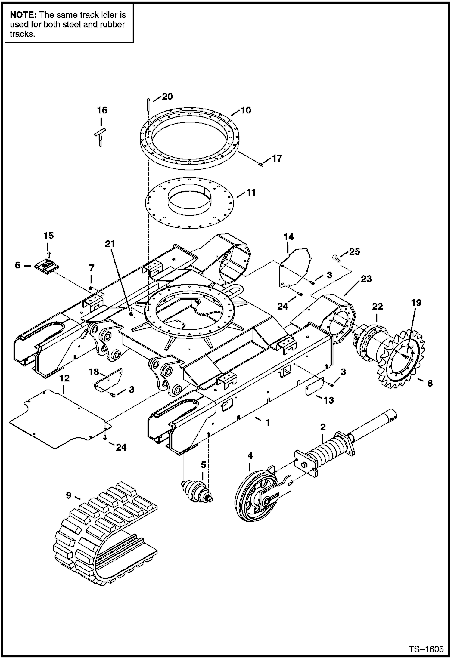 Схема запчастей Bobcat 341 - UNDERCARRIAGE UNDERCARRIAGE