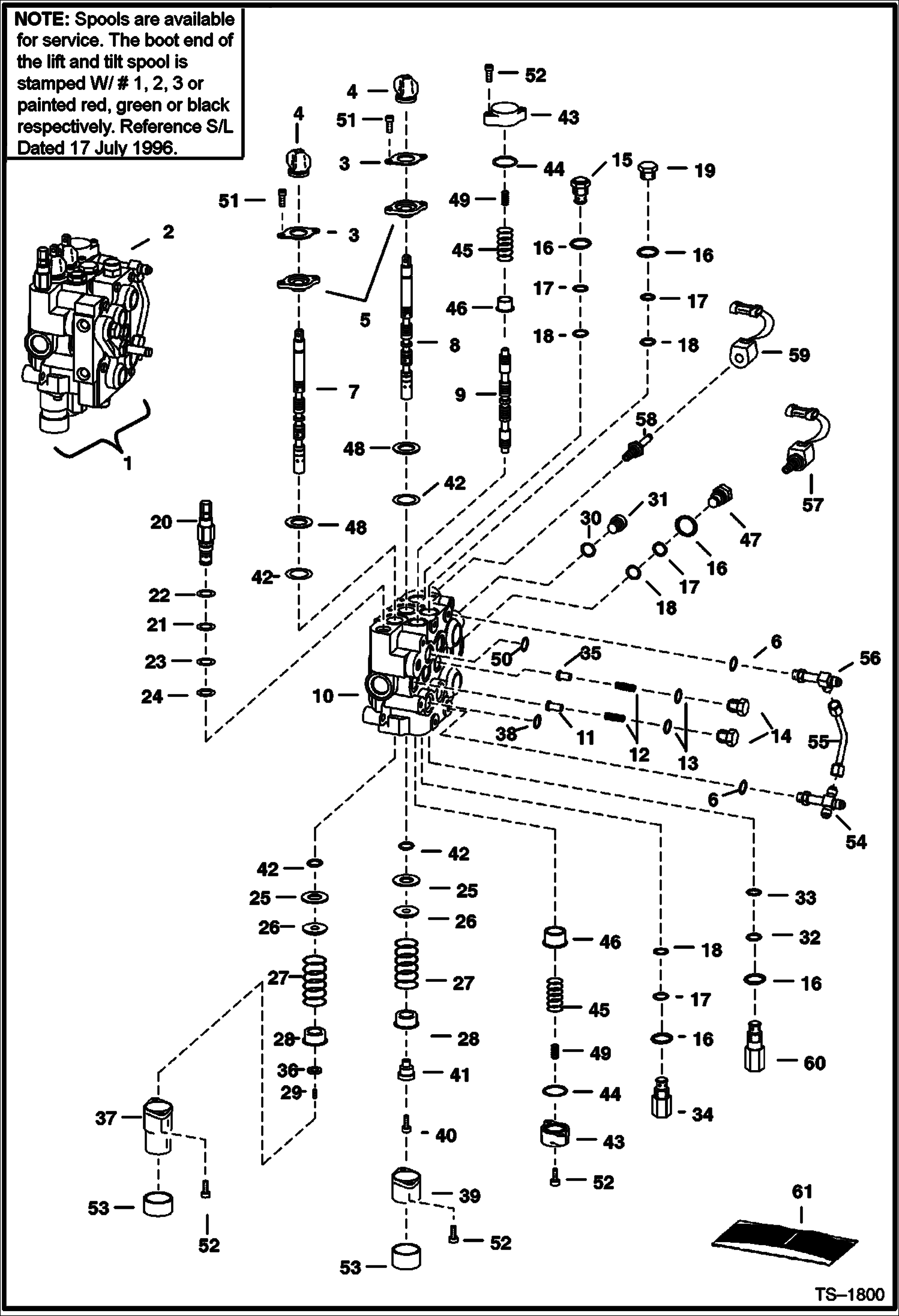 Схема запчастей Bobcat 900s - HYDRAULIC CONTROL VALVE (Advanced Hand Control System) (S/N 562211686 & Below, 516511065 & Below) HYDRAULIC SYSTEM