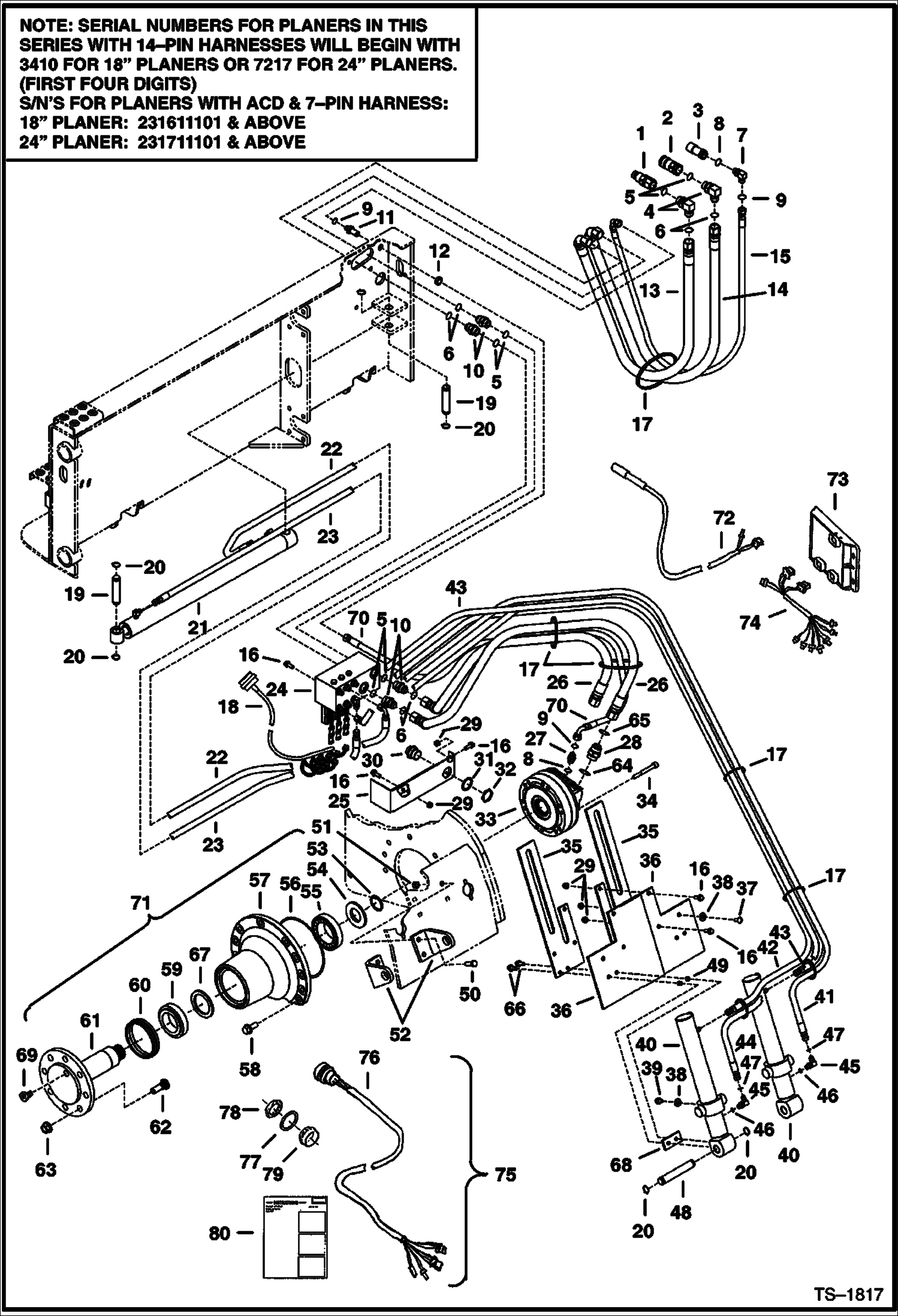 Схема запчастей Bobcat PLANERS - PLANER (Hydraulic Circuitry) (18 3410 & 2316) (24 7217 & 2317) Loader