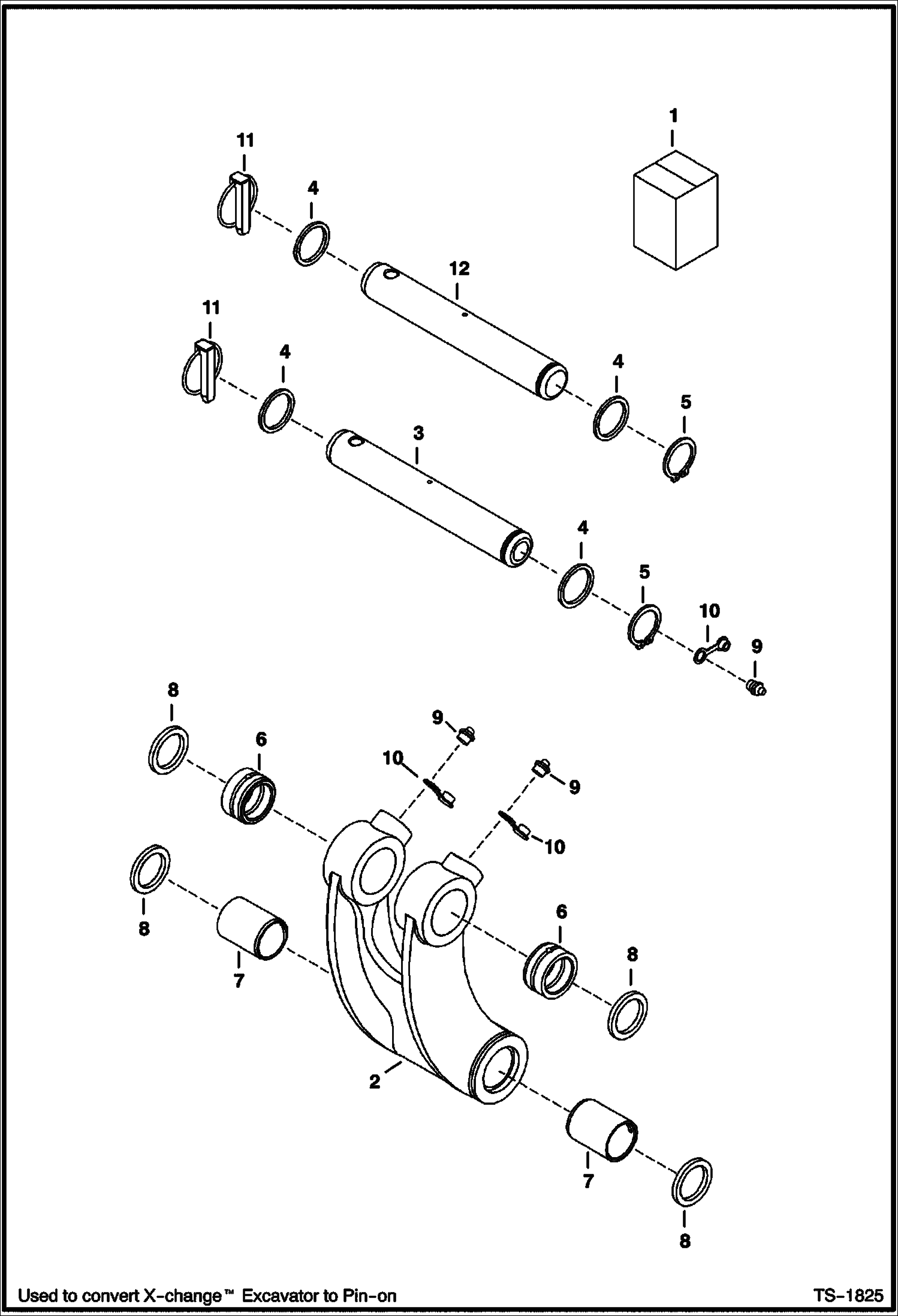 Схема запчастей Bobcat 334 - WIDE LINK KIT (Used to convert X-Change Excavator to Pin-on) ACCESSORIES & OPTIONS