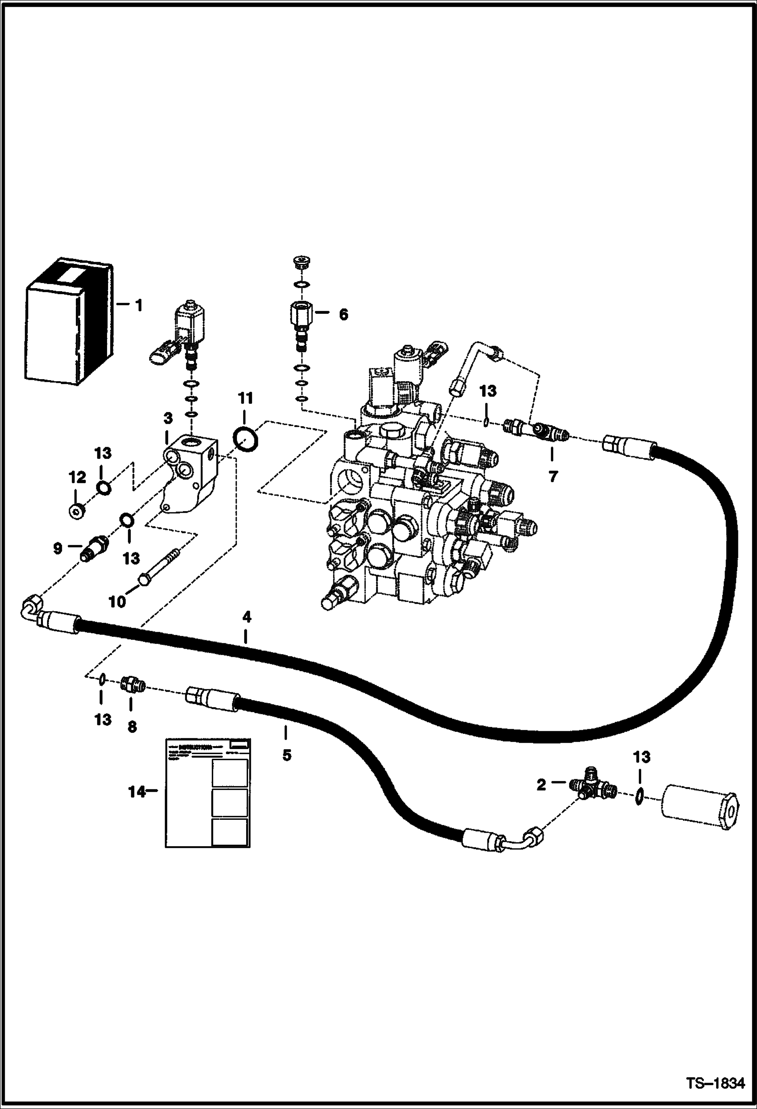 Схема запчастей Bobcat 800s - AUXILIARY SPOOL SOLENOID BLOCK KIT ACCESSORIES & OPTIONS