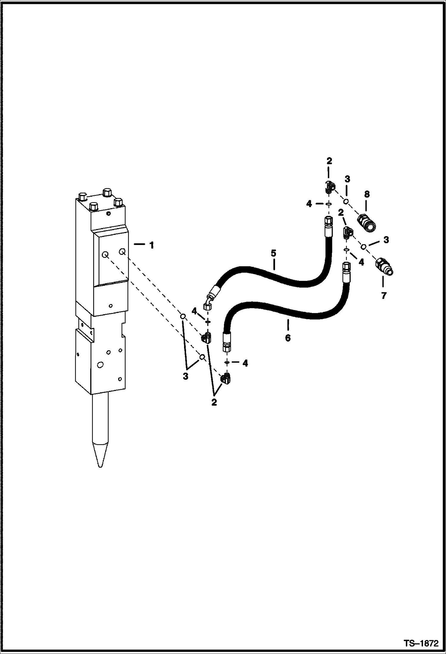 Схема запчастей Bobcat BREAKERS - BREAKER (Hydraulic Breaker Hoses) (5060) Loader