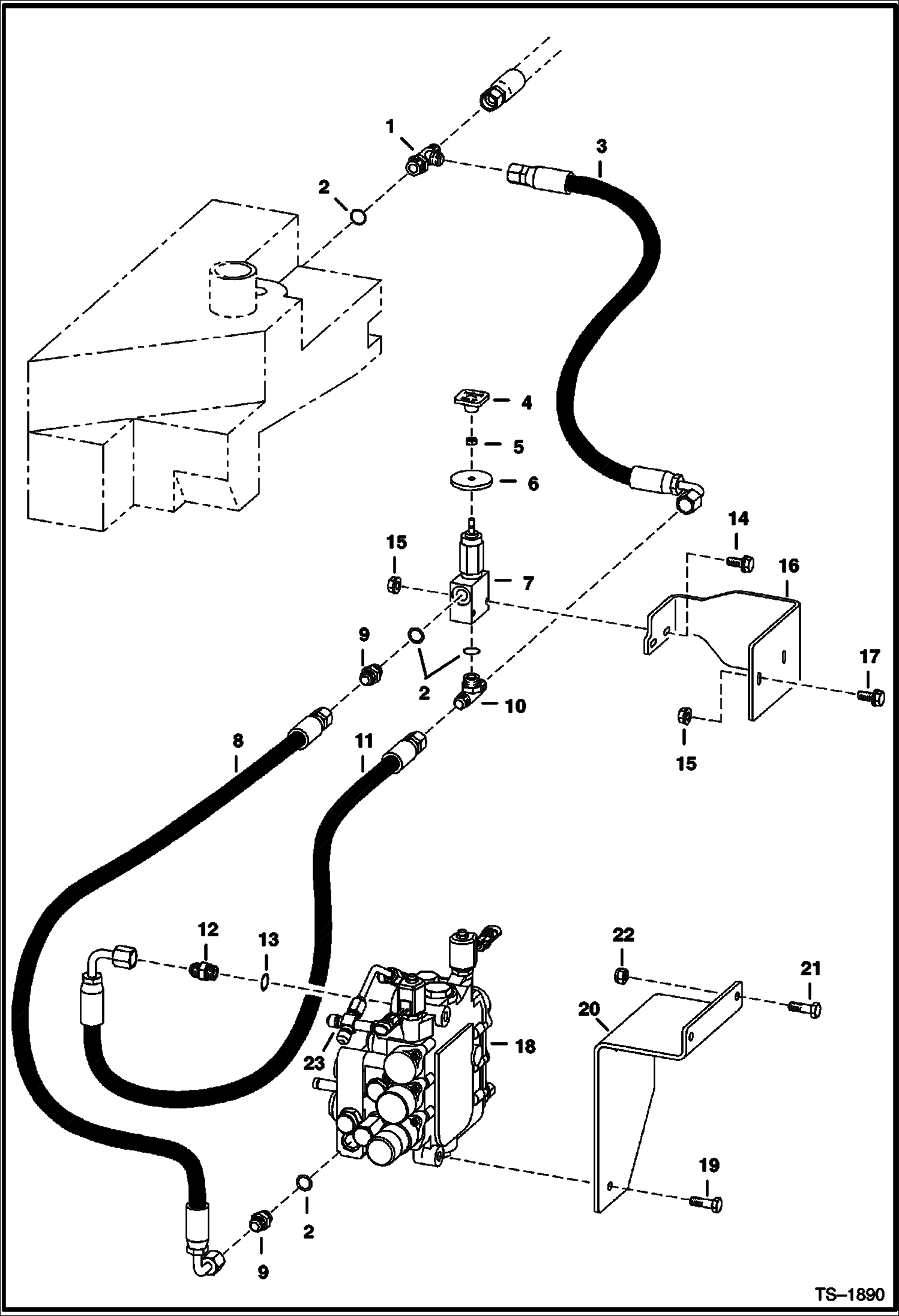 Схема запчастей Bobcat 800s - LIFT & TILT CONTROL CIRCUITRY (S/N 514147758, 514241033, 517912082 & Below) HYDRAULIC SYSTEM