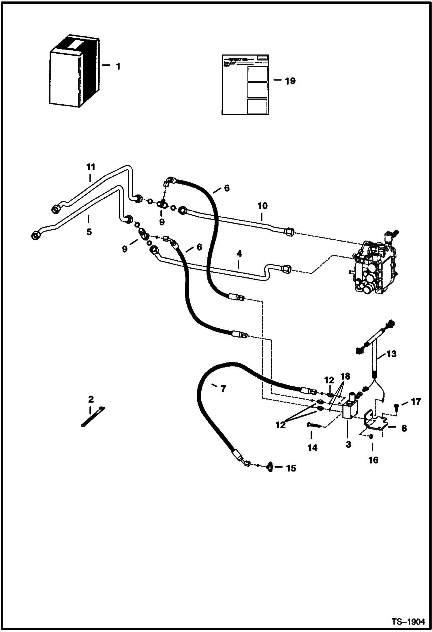 Схема запчастей Bobcat 700s - FRONT AUXILIARY PRESSURE RELEASE KIT ACCESSORIES & OPTIONS