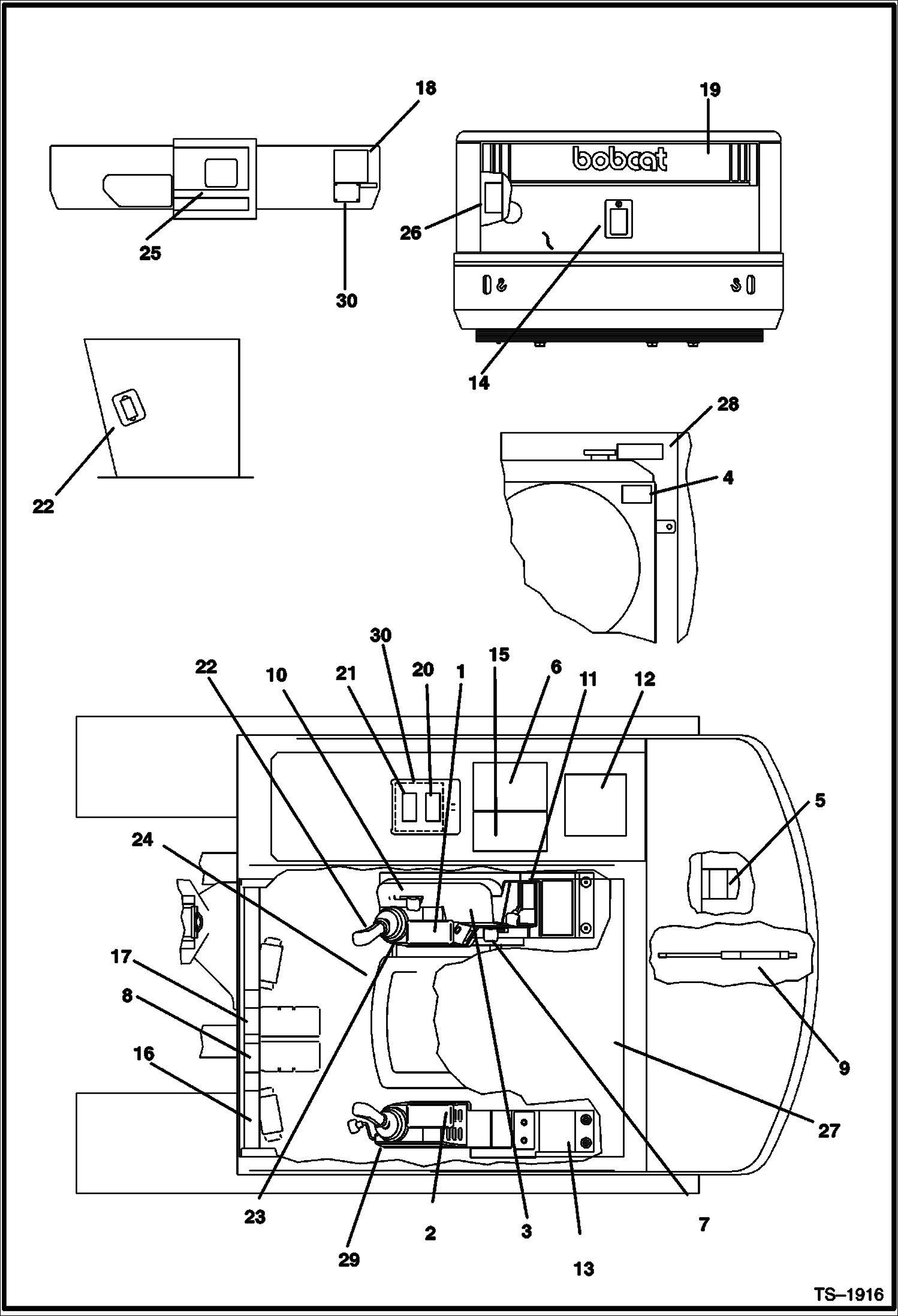 Схема запчастей Bobcat 331 - DECALS (S/N 512913001 - 512915199) ACCESSORIES & OPTIONS