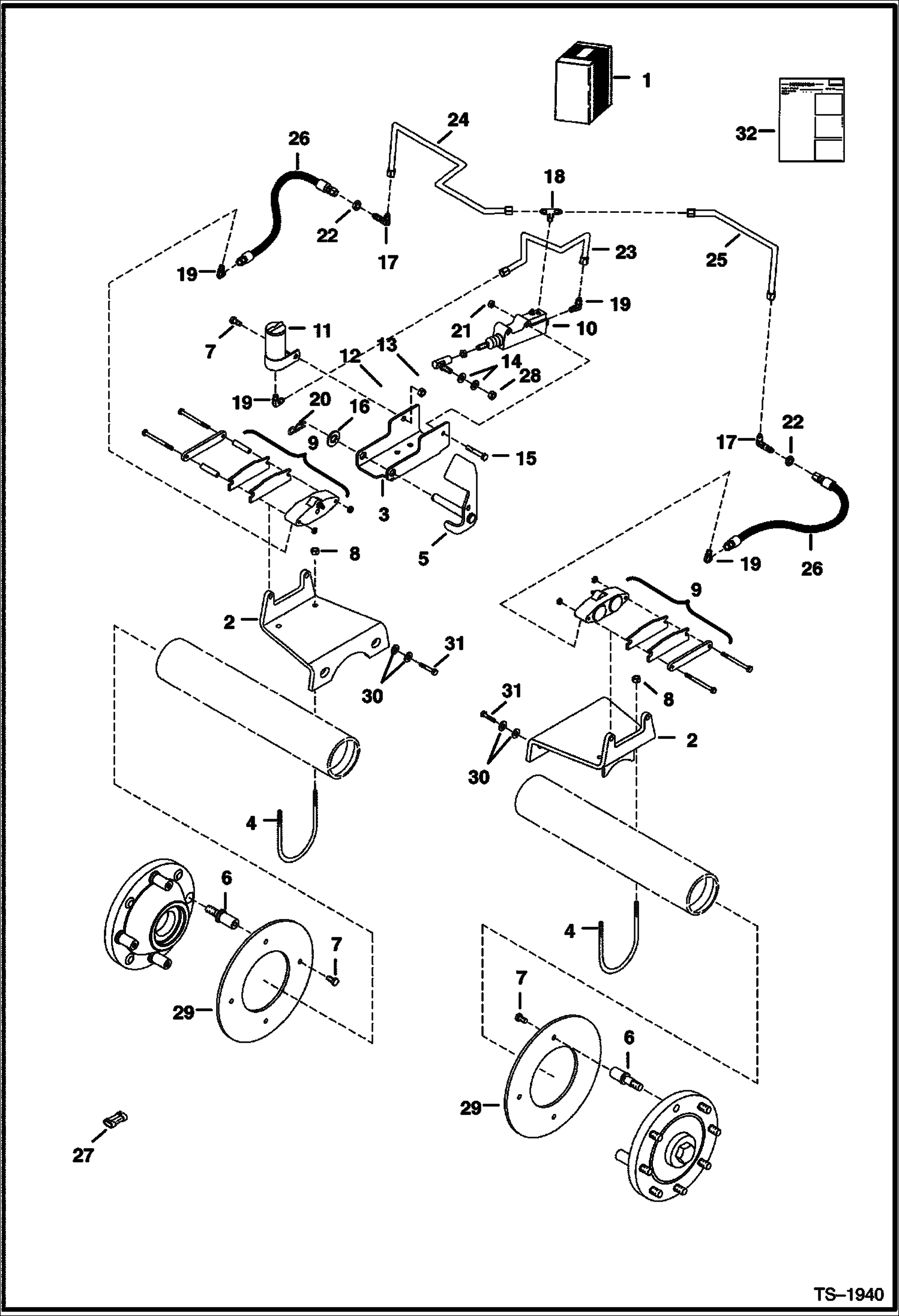 Схема запчастей Bobcat 700s - EUROPEAN ACCESSORIES (Caliper Brake Kit) ACCESSORIES & OPTIONS