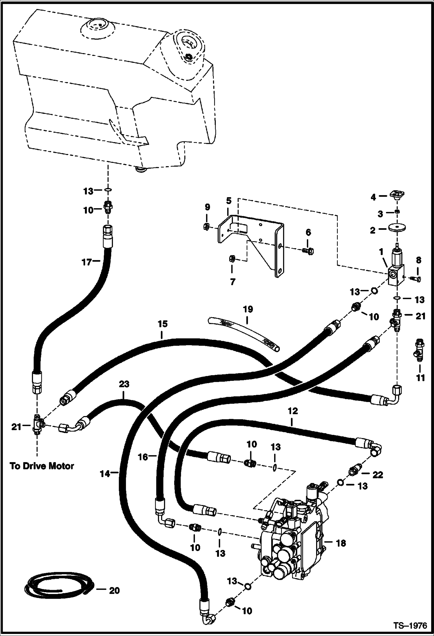 Схема запчастей Bobcat 800s - HIGH HORSEPOWER HYDRAULICS (Manual Lift Release System) (S/N 5144 28656, 5145 25337, 5146 25378 & Above) HIGH FLOW HYDRAULICS