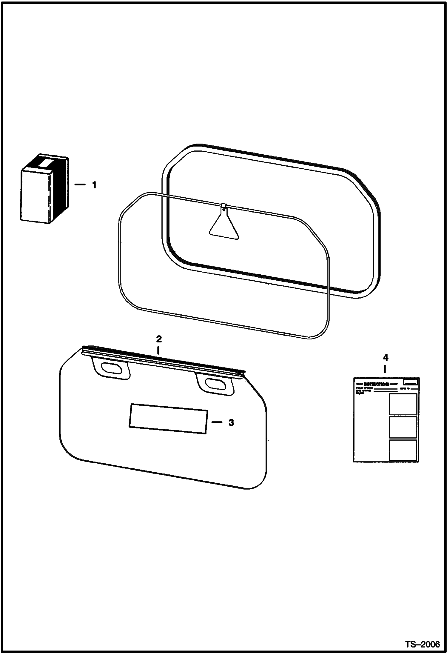 Схема запчастей Bobcat S-Series - CAB WINDOWS (Rear Window Removal Kit) ACCESSORIES & OPTIONS