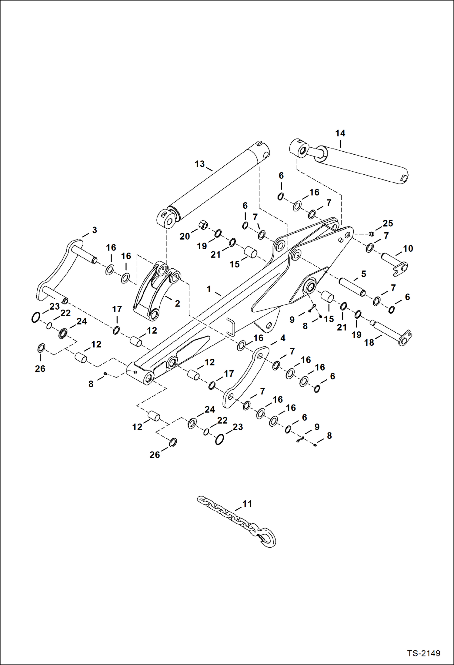 Схема запчастей Bobcat 331 - ARM (S/N 512912000 & Above) WORK EQUIPMENT
