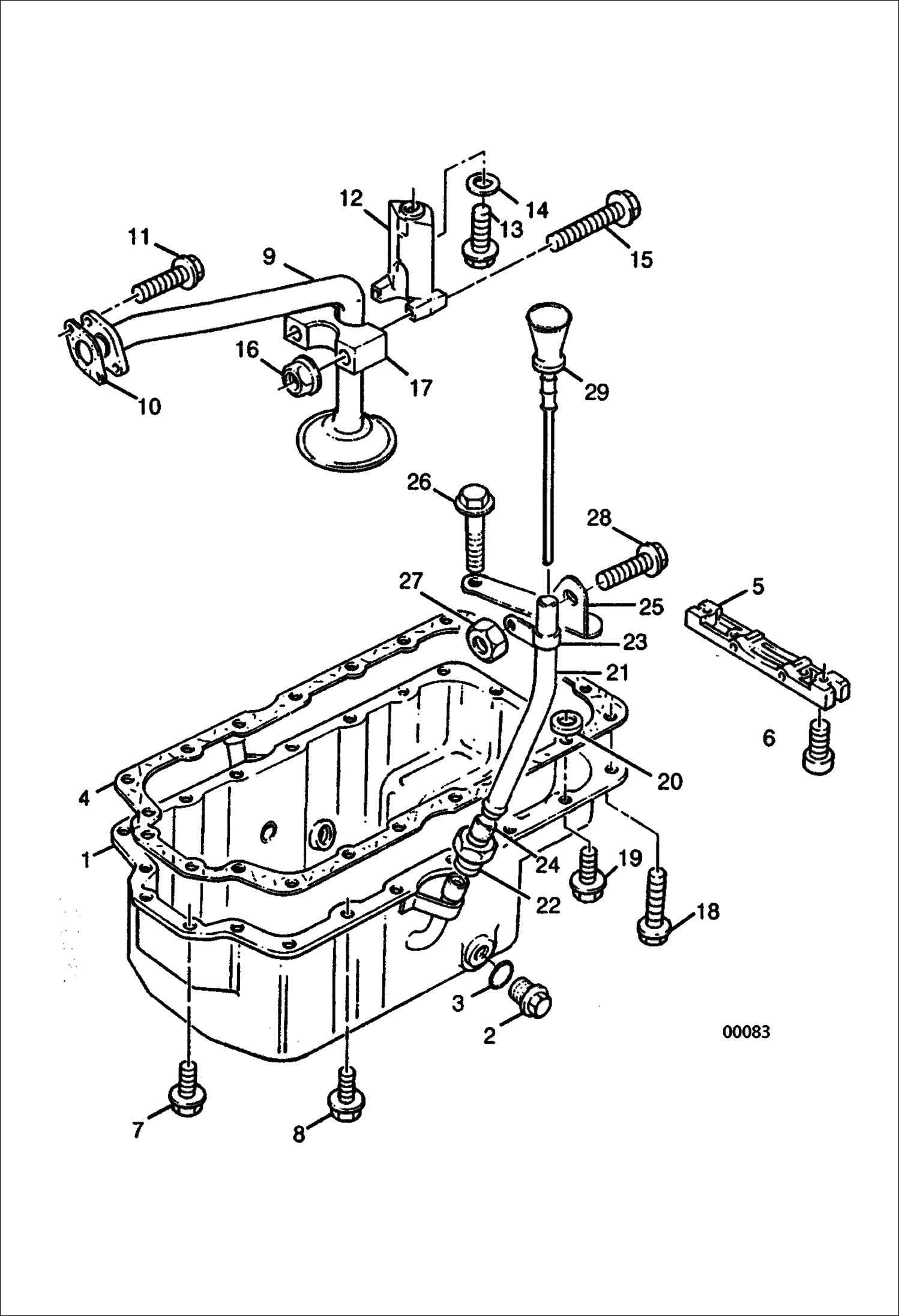 Схема запчастей Bobcat V518 - LUBRICATING OIL SUMP 367013509 AND BELOW 367312505 AND BELOW POWER UNIT