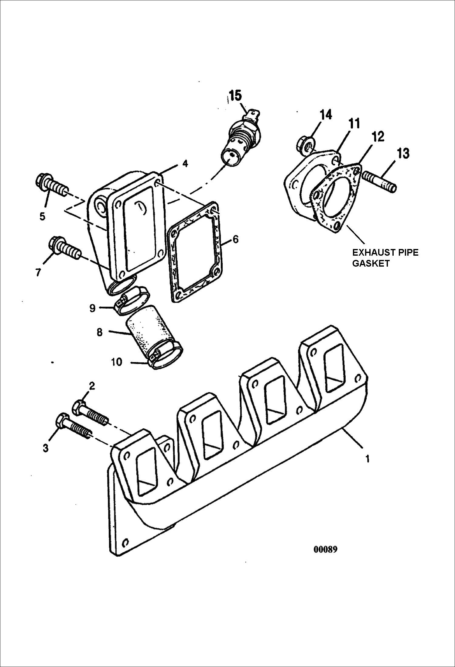 Схема запчастей Bobcat V518 - INDUCTION MANIFOLD 367013509 AND BELOW 367312505 AND BELOW POWER UNIT