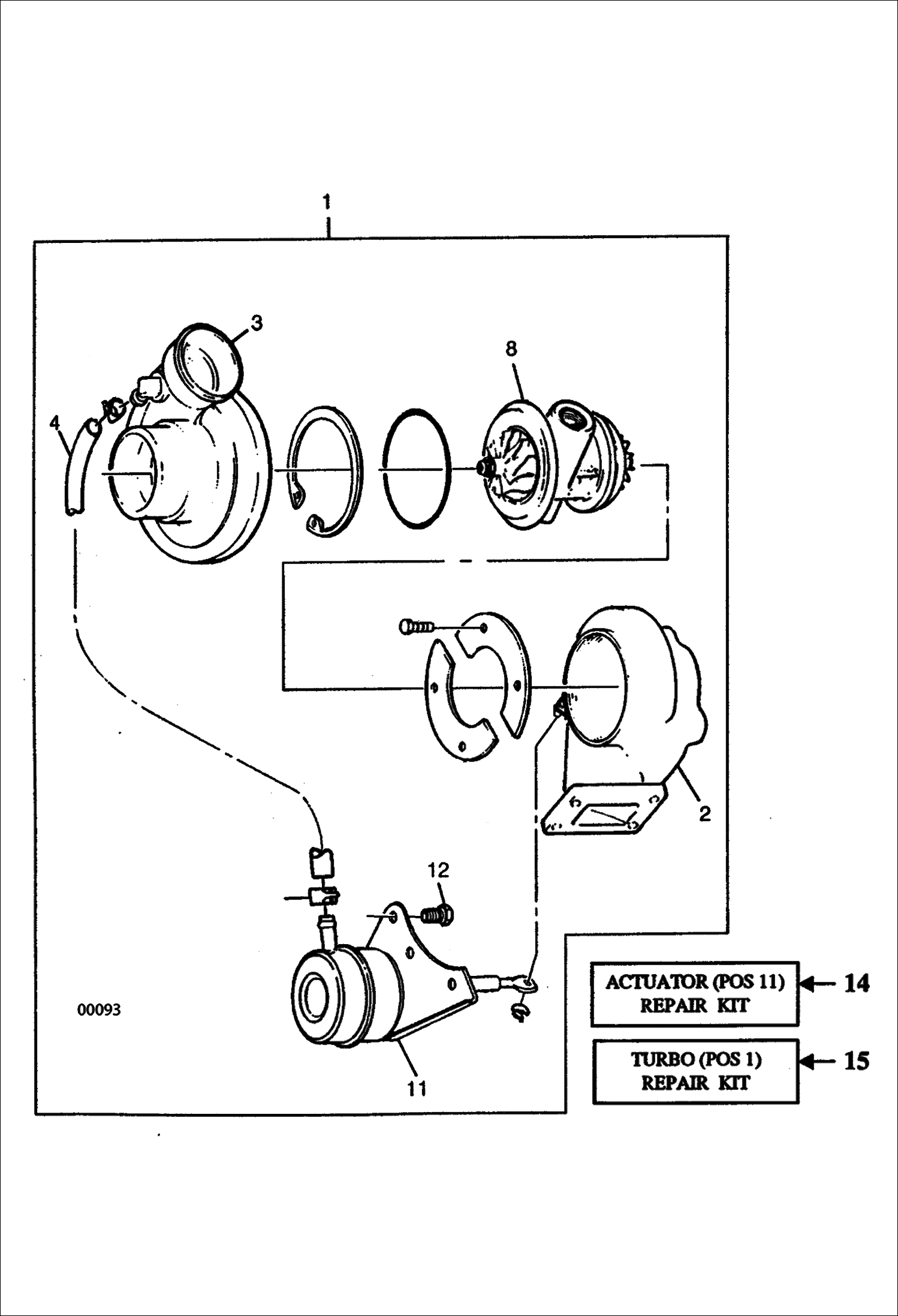 Схема запчастей Bobcat V518 - TURBOCHARGER 367013509 AND BELOW 367312505 AND BELOW POWER UNIT