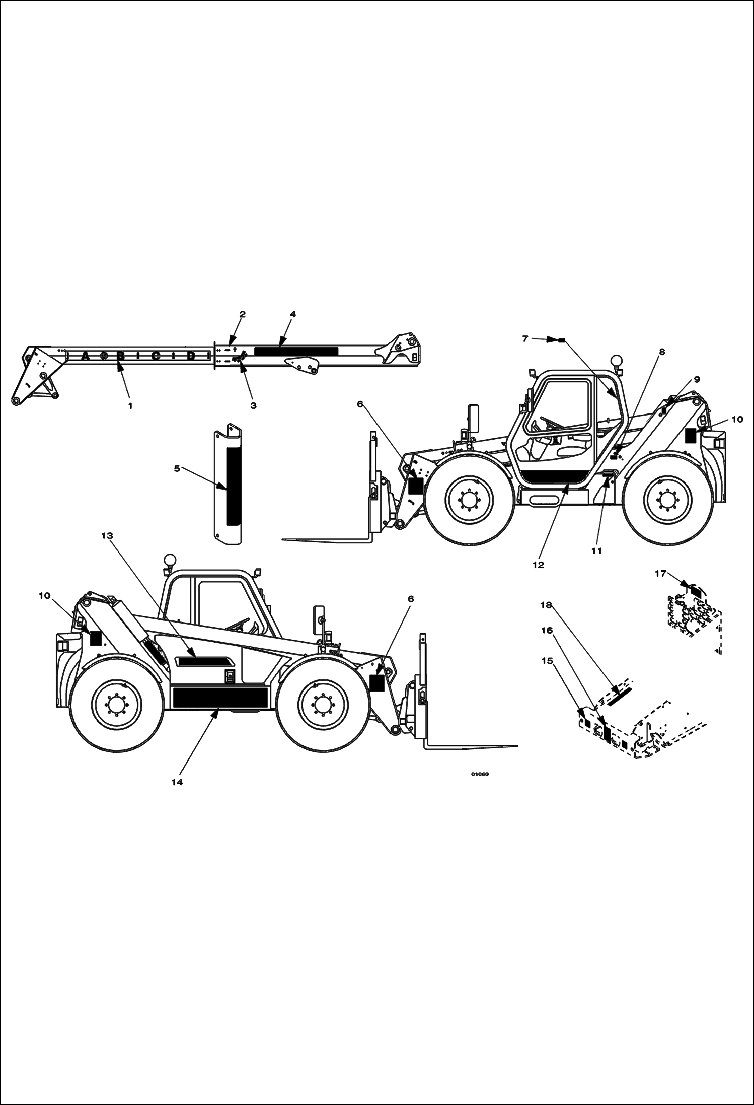 Схема запчастей Bobcat V623 - DECALS ACCESSORIES & OPTIONS