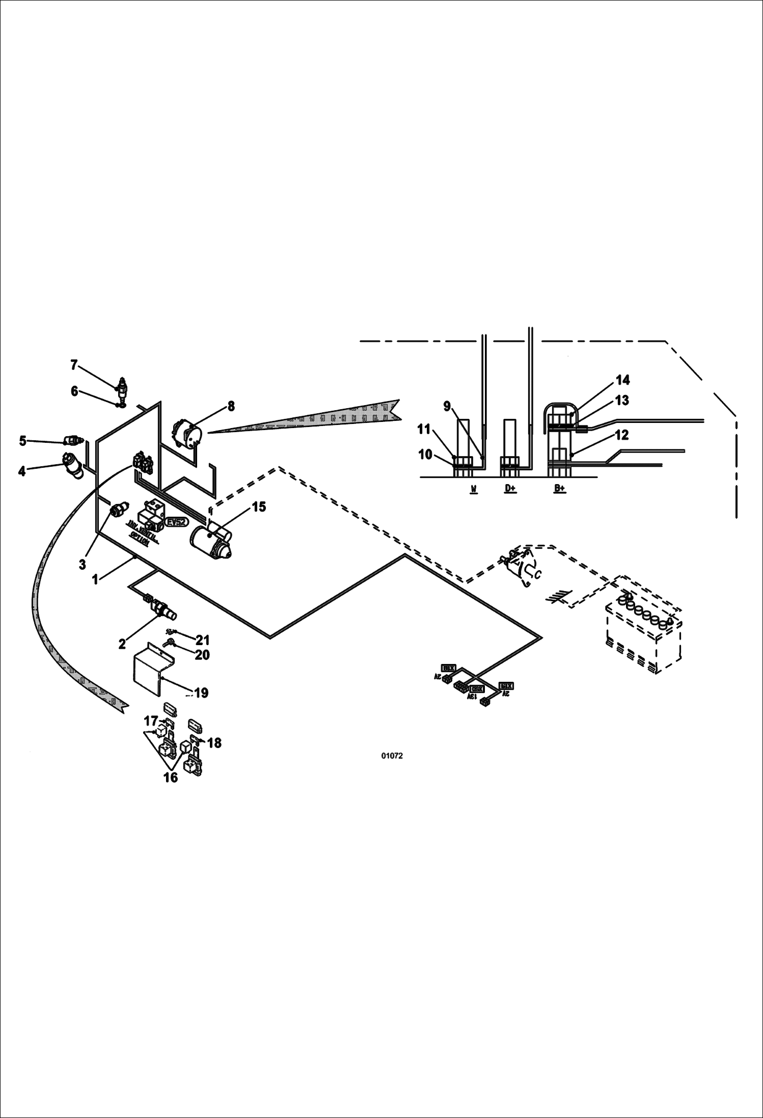Схема запчастей Bobcat V518 - ELECTRICAL MOTOR ELECTRICAL SYSTEM