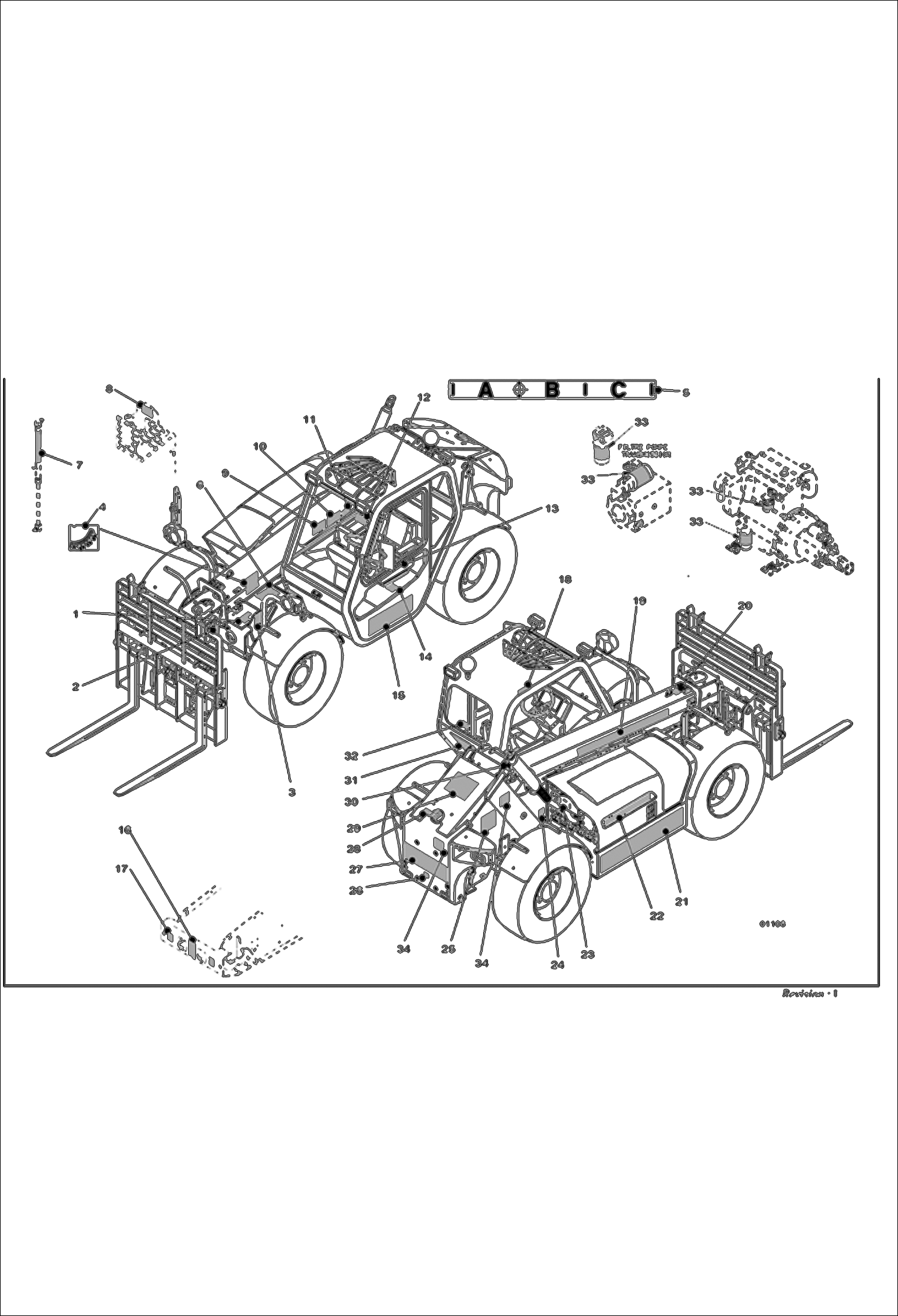Схема запчастей Bobcat V518 - DECALS ACCESSORIES & OPTIONS