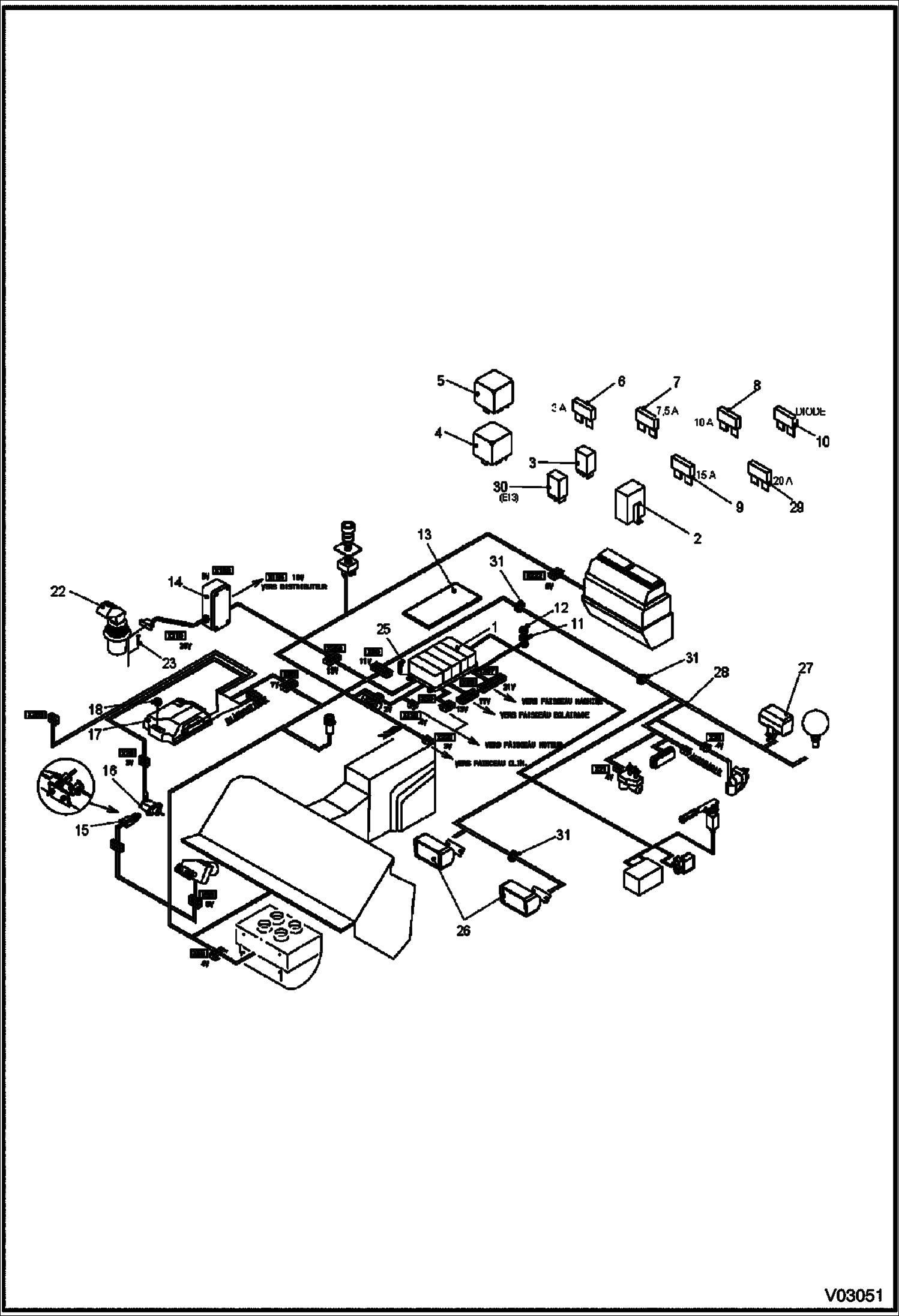 Схема запчастей Bobcat V518 - ELECTRIC - CONTROL PANEL 367013001 AND ABOVE 367311001 AND ABOVE ELECTRICAL SYSTEM