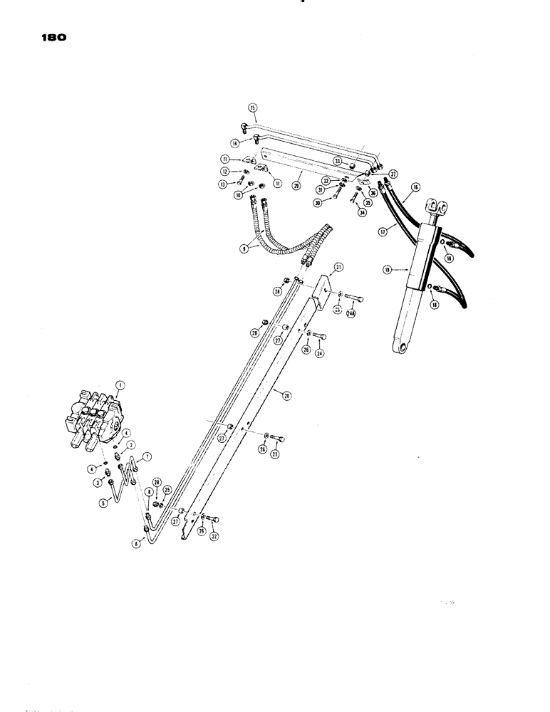 Схема запчастей Case 1150 - (180) - POWER TILT DOZER HYDRAULICS, POWER TILT HYDRAULICS (07) - HYDRAULIC SYSTEM