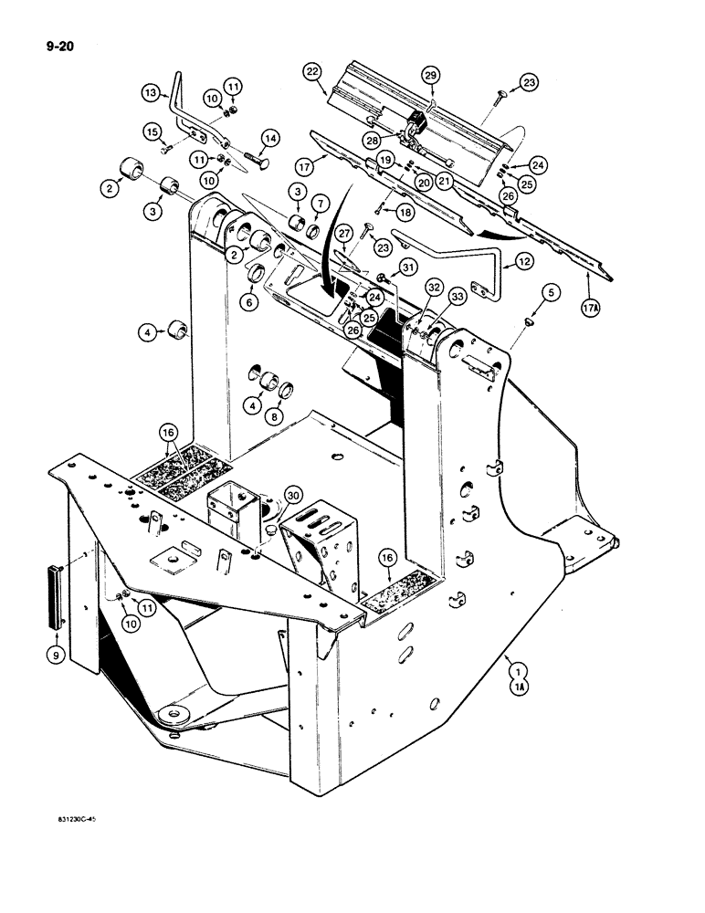 Схема запчастей Case W11B - (9-020) - FRONT FRAME, COVERS, AND HANDLES (09) - CHASSIS/ATTACHMENTS