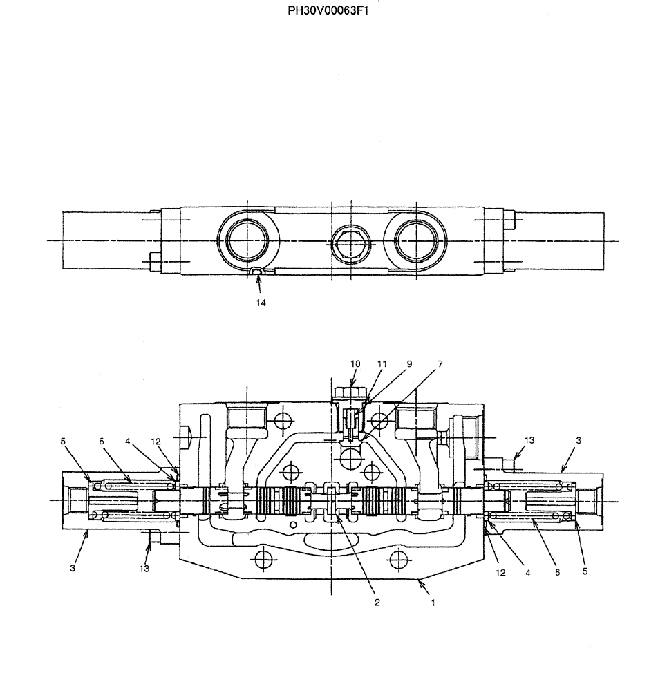 Схема запчастей Case CX50B - (07-002) - VALVE ASSY, CONTROL (DOZER) (PH30V00063F1) ELECTRICAL AND HYDRAULIC COMPONENTS
