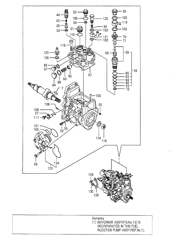 Схема запчастей Case CX50B - (08-011) - FUEL INJECTION PUMP ENGINE COMPONENTS
