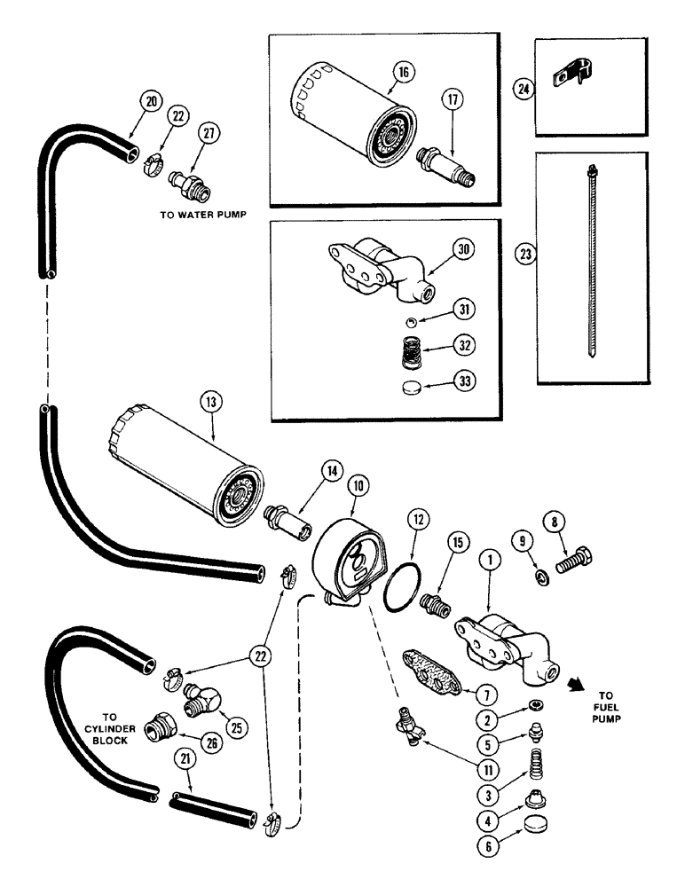 Схема запчастей Case W14 - (016) - OIL FILTER AND COOLER, 336BD AND 336BDT DIESEL ENGINE (02) - ENGINE