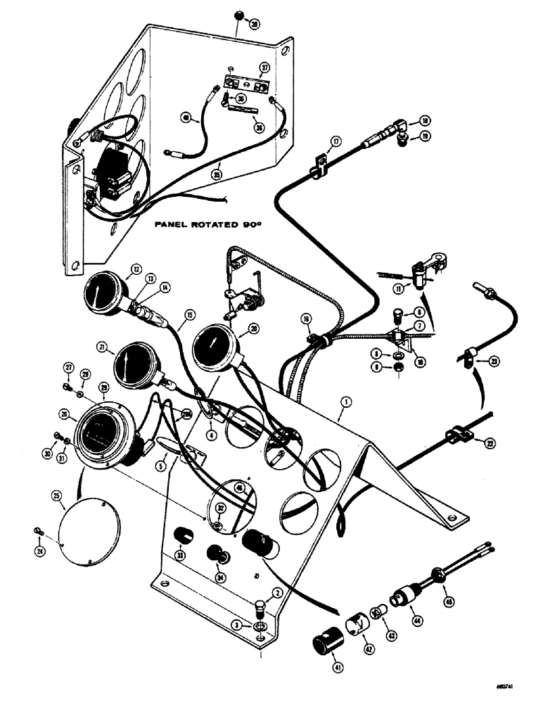 Схема запчастей Case 300 - (018) - INSTRUMENT PANEL, USED ON MODELS WITHOUT TORQUE CONVERTER (06) - ELECTRICAL SYSTEMS