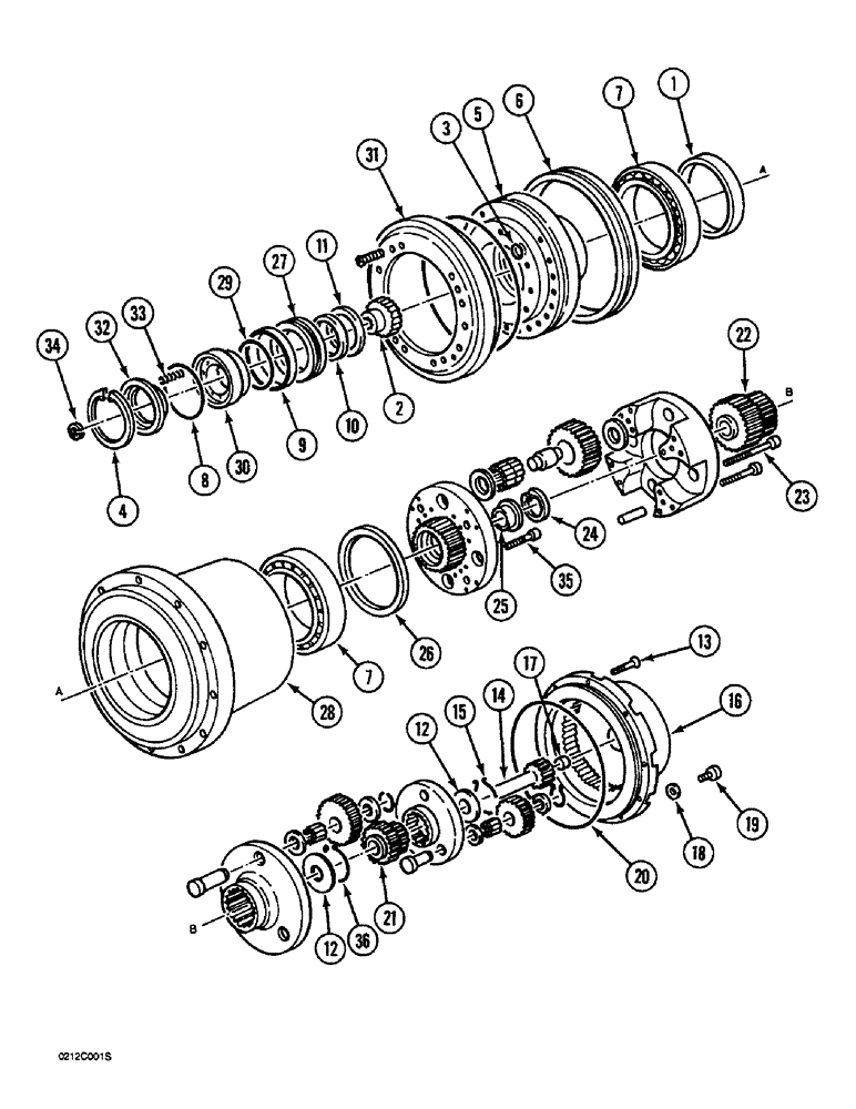 Схема запчастей Case 1088 - (6-04) - FINAL DRIVE TRANSMISSION, P.I.N. FROM 72203 TO 72207 - EUROPE ONLY (06) - POWER TRAIN