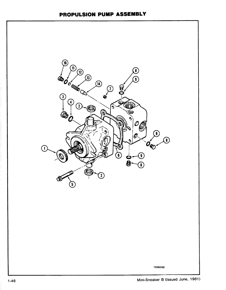 Схема запчастей Case CASE - (1-46) - PROPULSION PUMP ASSEMBLY (06) - POWER TRAIN