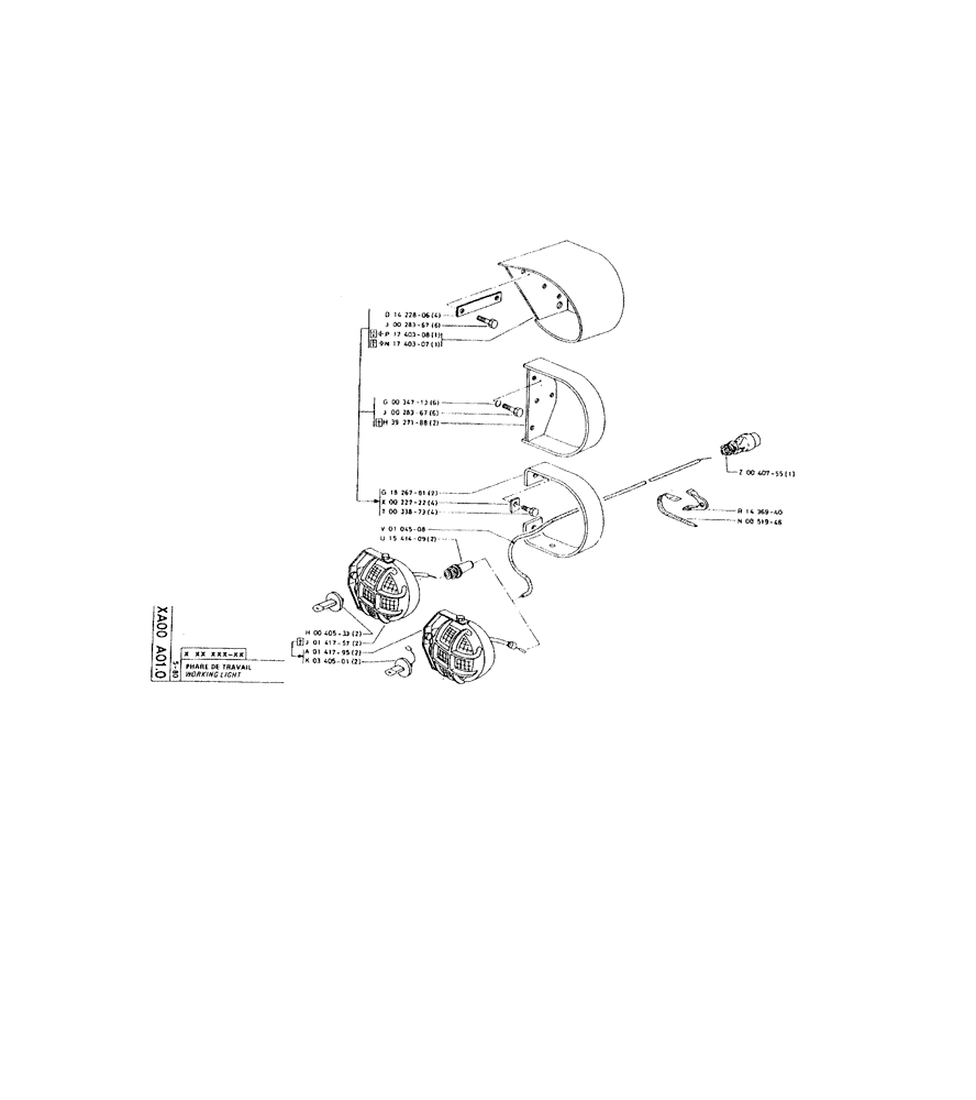 Схема запчастей Case 220 - (256) - WORKING LIGHT (06) - ELECTRICAL SYSTEMS