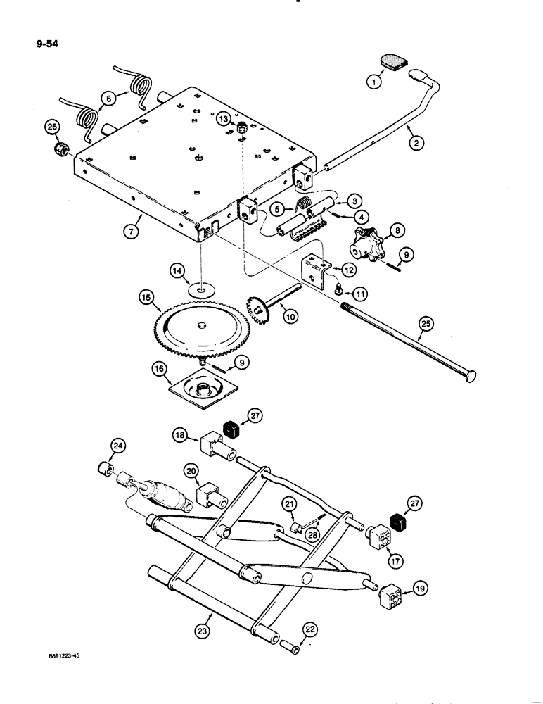 Схема запчастей Case 621 - (9-054) - SUSPENSION SEATS (09) - CHASSIS/ATTACHMENTS