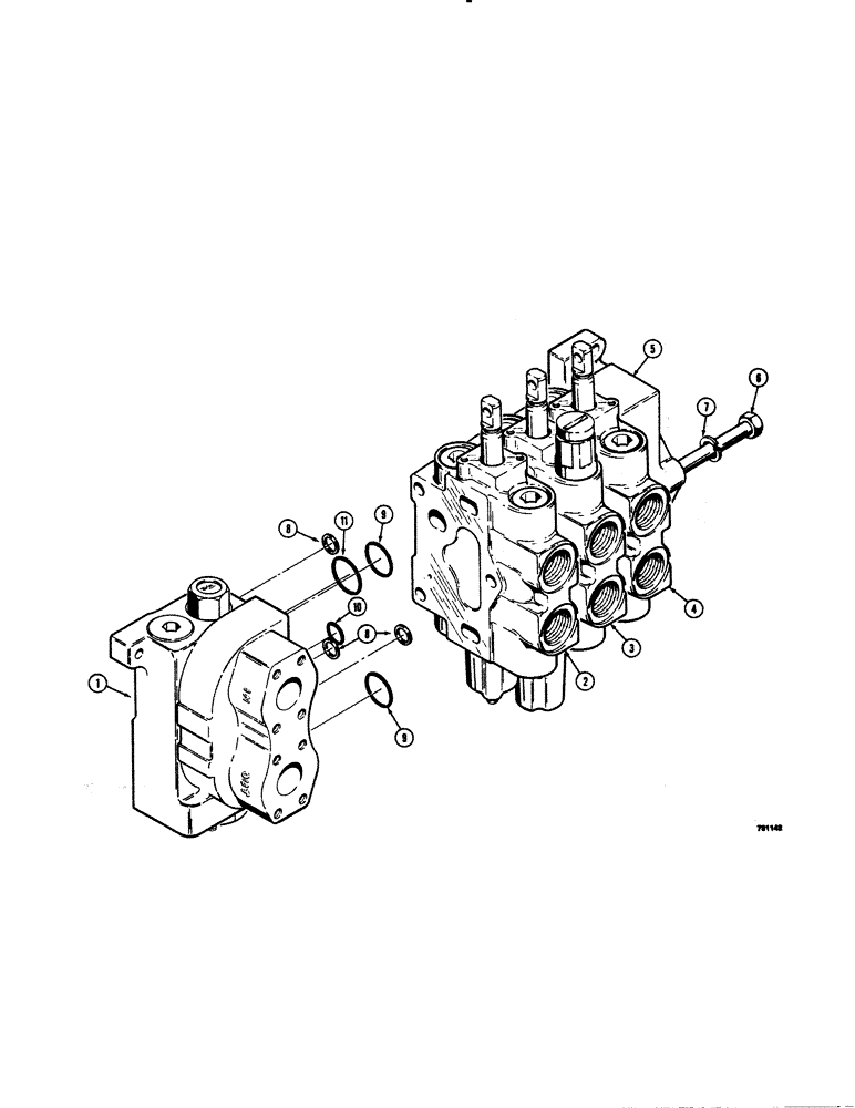 Схема запчастей Case 1150C - (312[1]) - R40908 THREE SPOOL VALVE ANGLE TILT PITCH DOZER (08) - HYDRAULICS