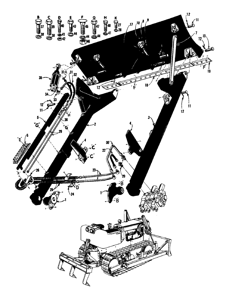 Схема запчастей Case 750 - (106) - BULLDOZER FRAME, MOLDBOARD, CYLINDERS, & HYDRAULICS (05) - UPPERSTRUCTURE CHASSIS